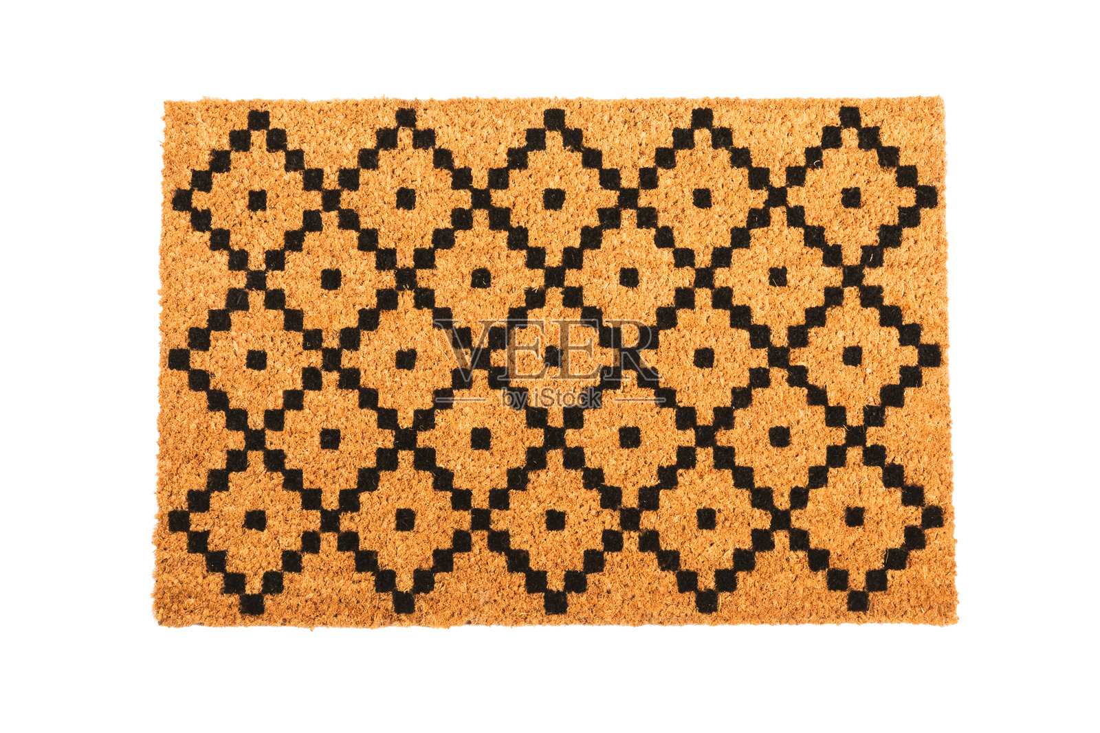 门垫。白色背景上的欢迎垫。白色背景上放着女鞋的门垫。走廊内饰元素。特写。照片摄影图片