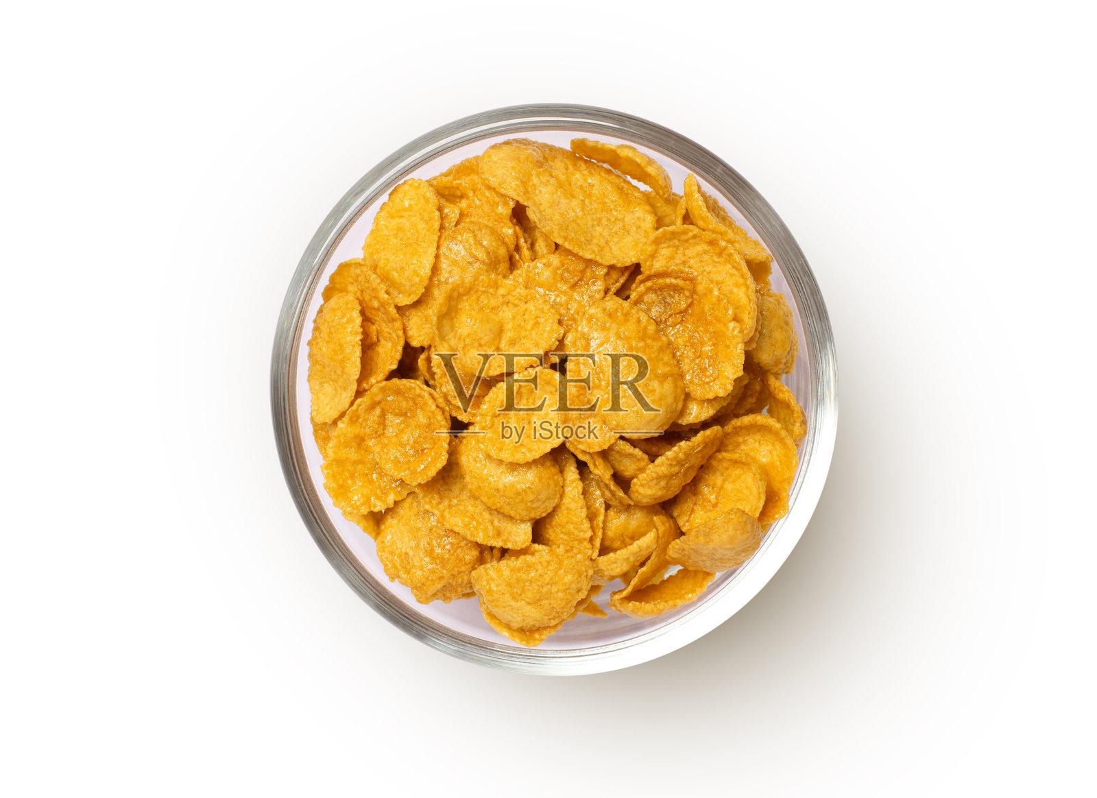 碗里的玉米片俯视图照片摄影图片