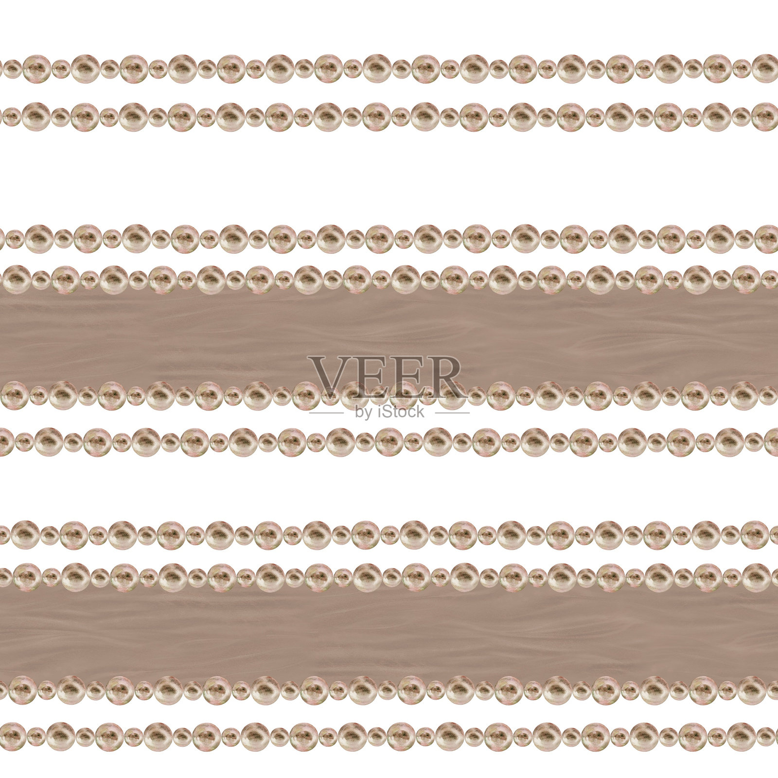 珍珠条纹无缝图案,带有复古时尚质感。水彩背景模板适用于婚礼、情人节、面料印刷、窗帘、包装和包装纸、壁纸、网页设计。插画图片素材