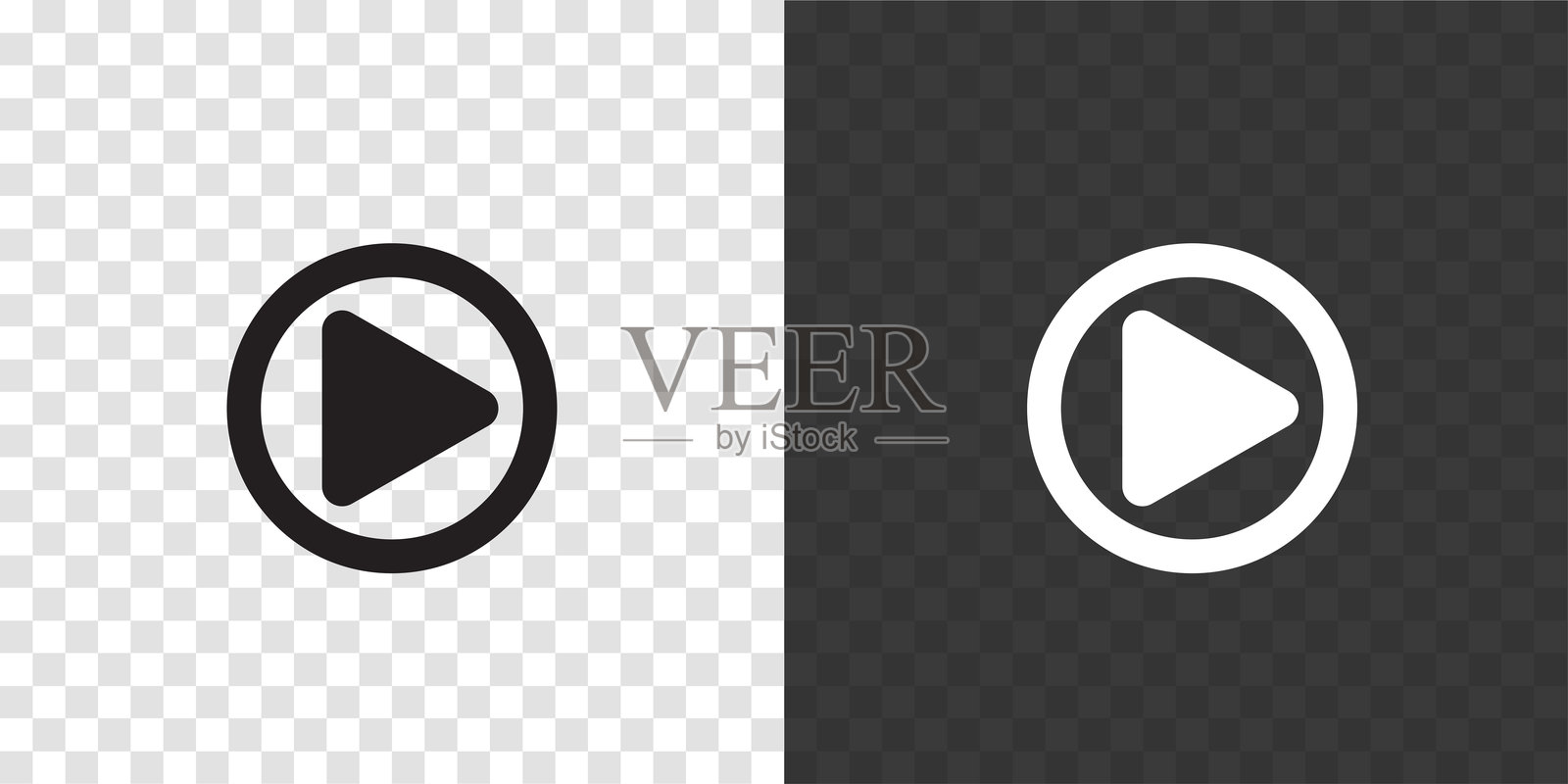 极简风格的播放按钮插画图片素材