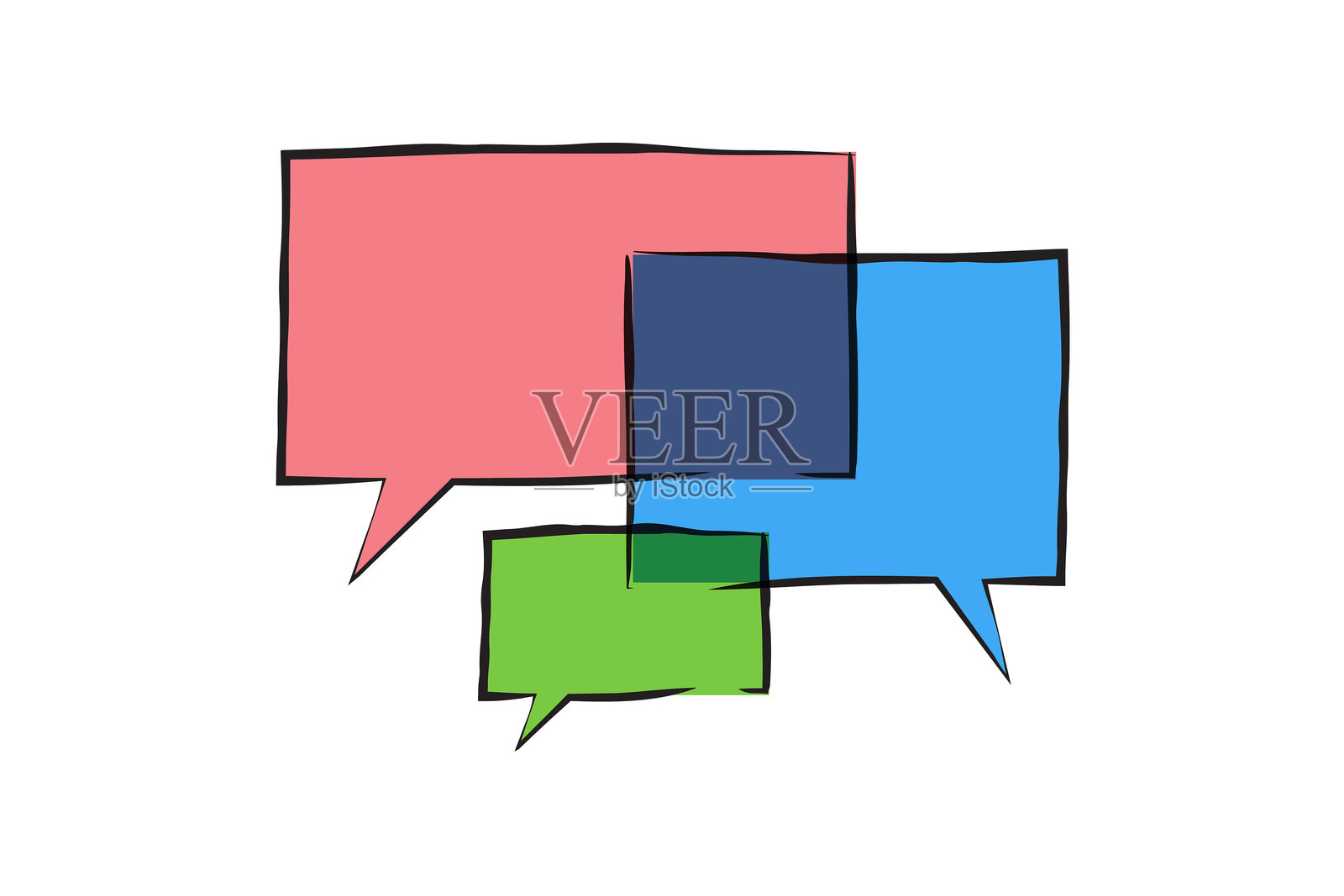 卡通风格的对话气泡插画图片素材