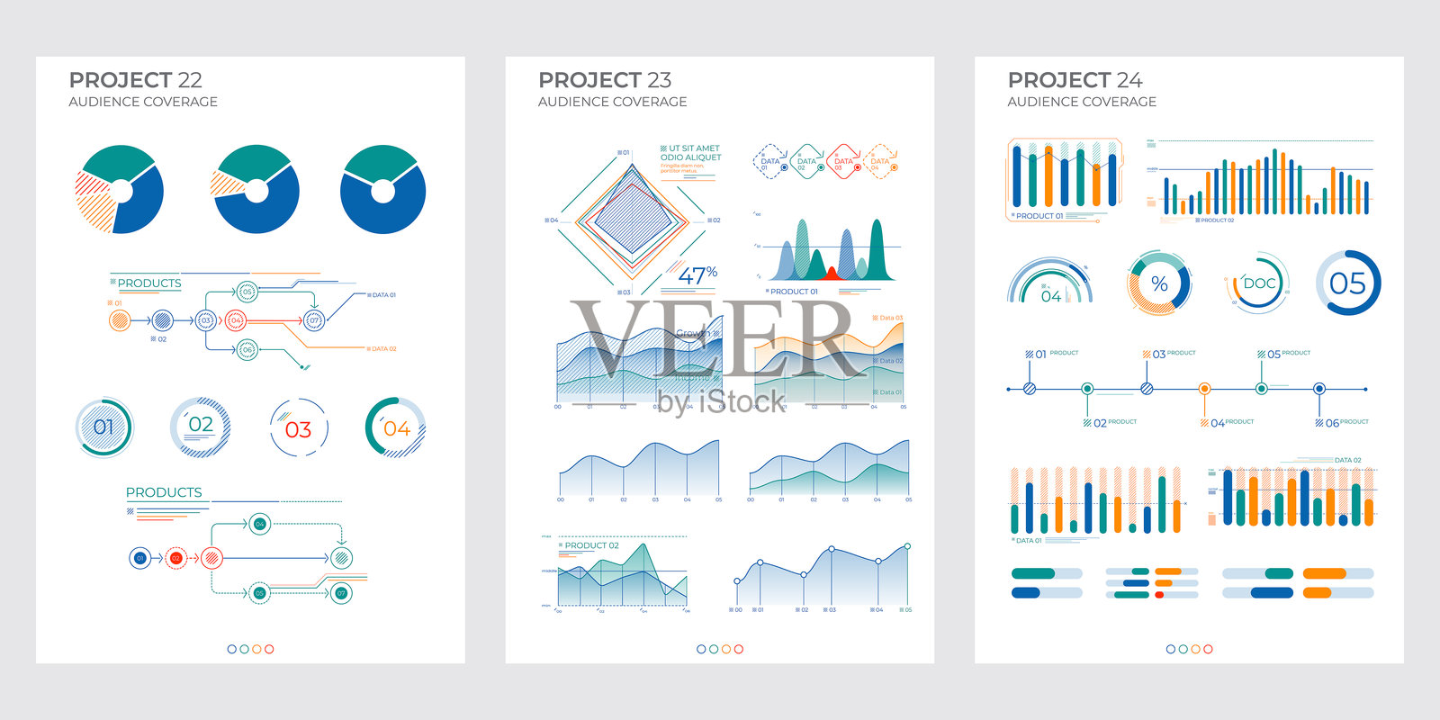 金融元素商业图表。抽象矢量插图。插画图片素材