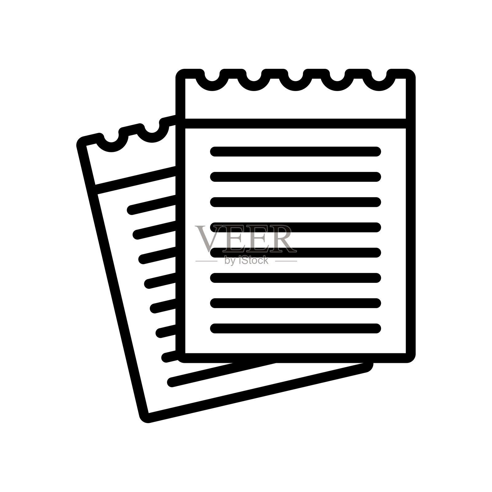 简洁干净的松散纸张图标矢量设计模板插画图片素材