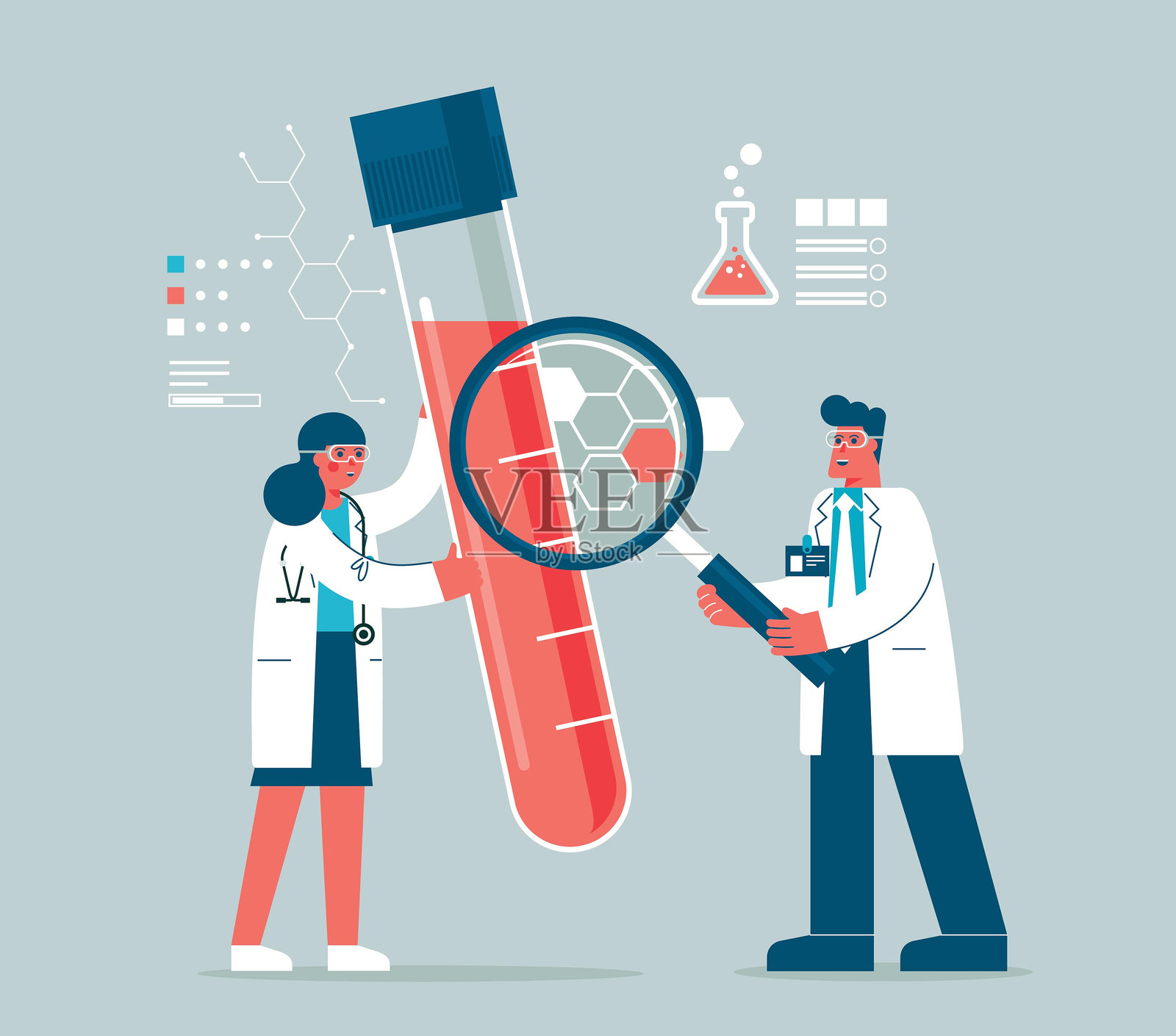 使用试管进行研究插画图片素材