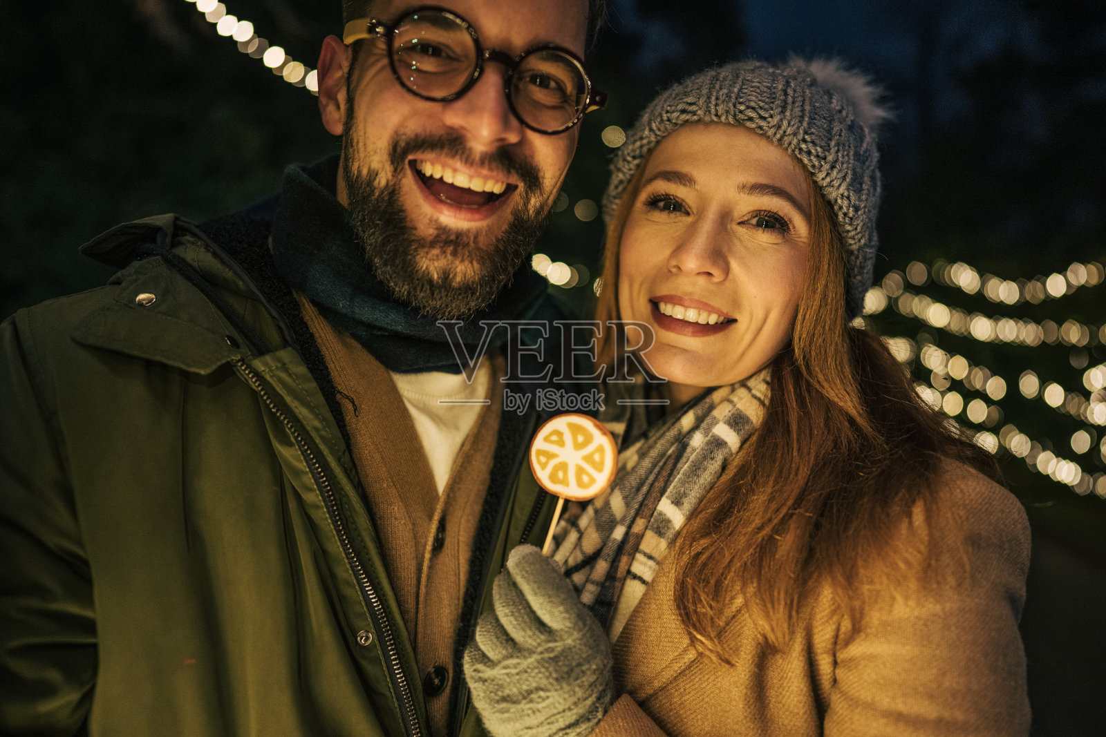 浪漫的圣诞自拍照片摄影图片