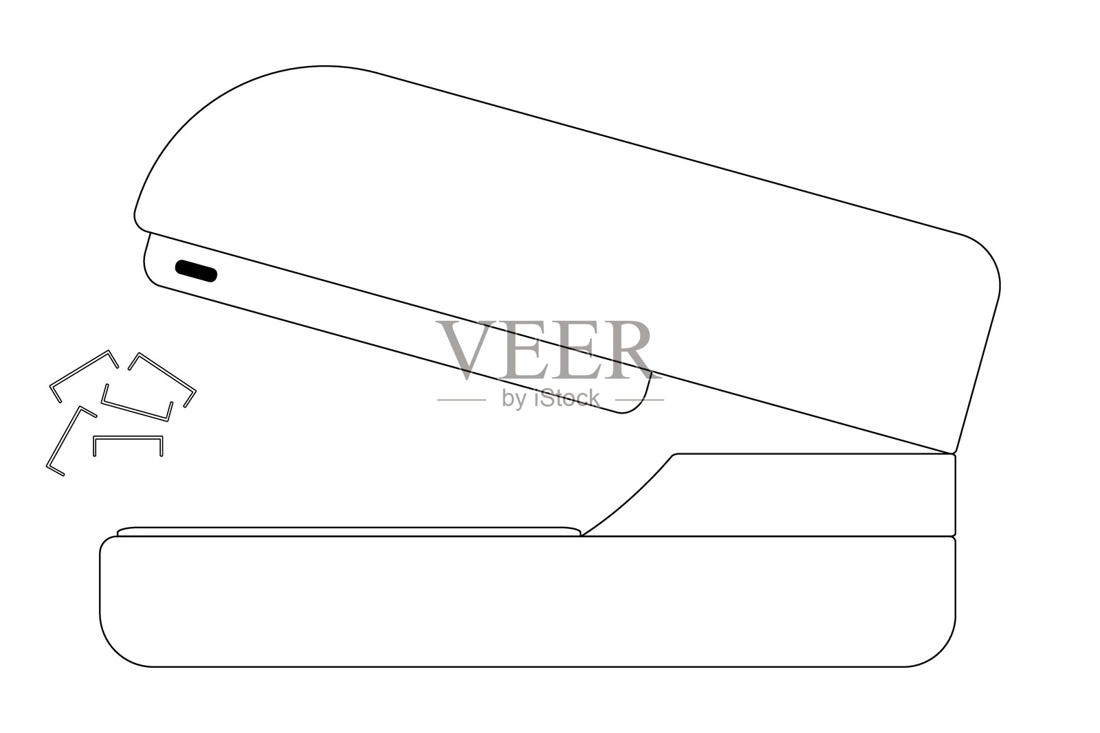 返校用订书机涂色页插画图片素材