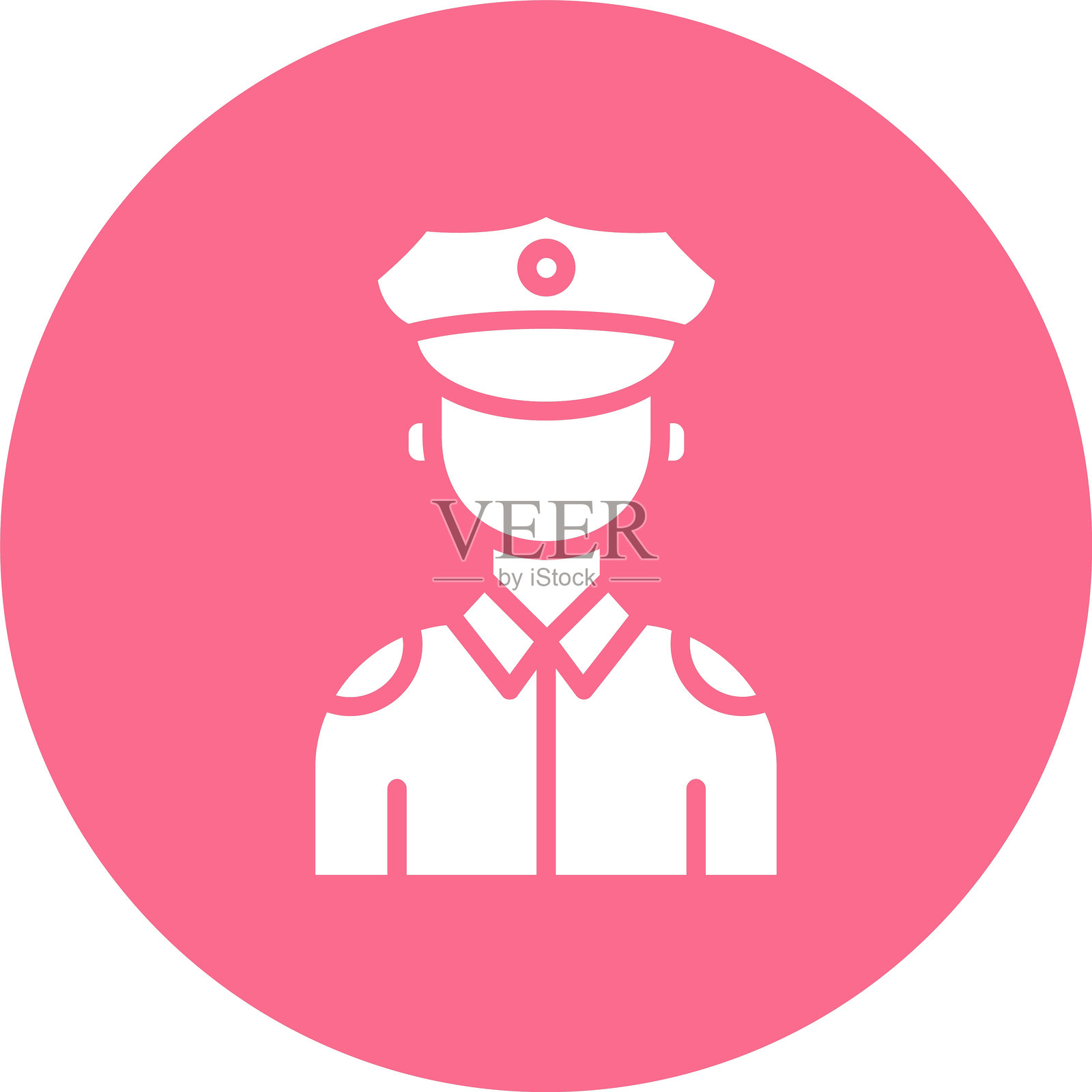 警察图标多彩圆形插画图片素材