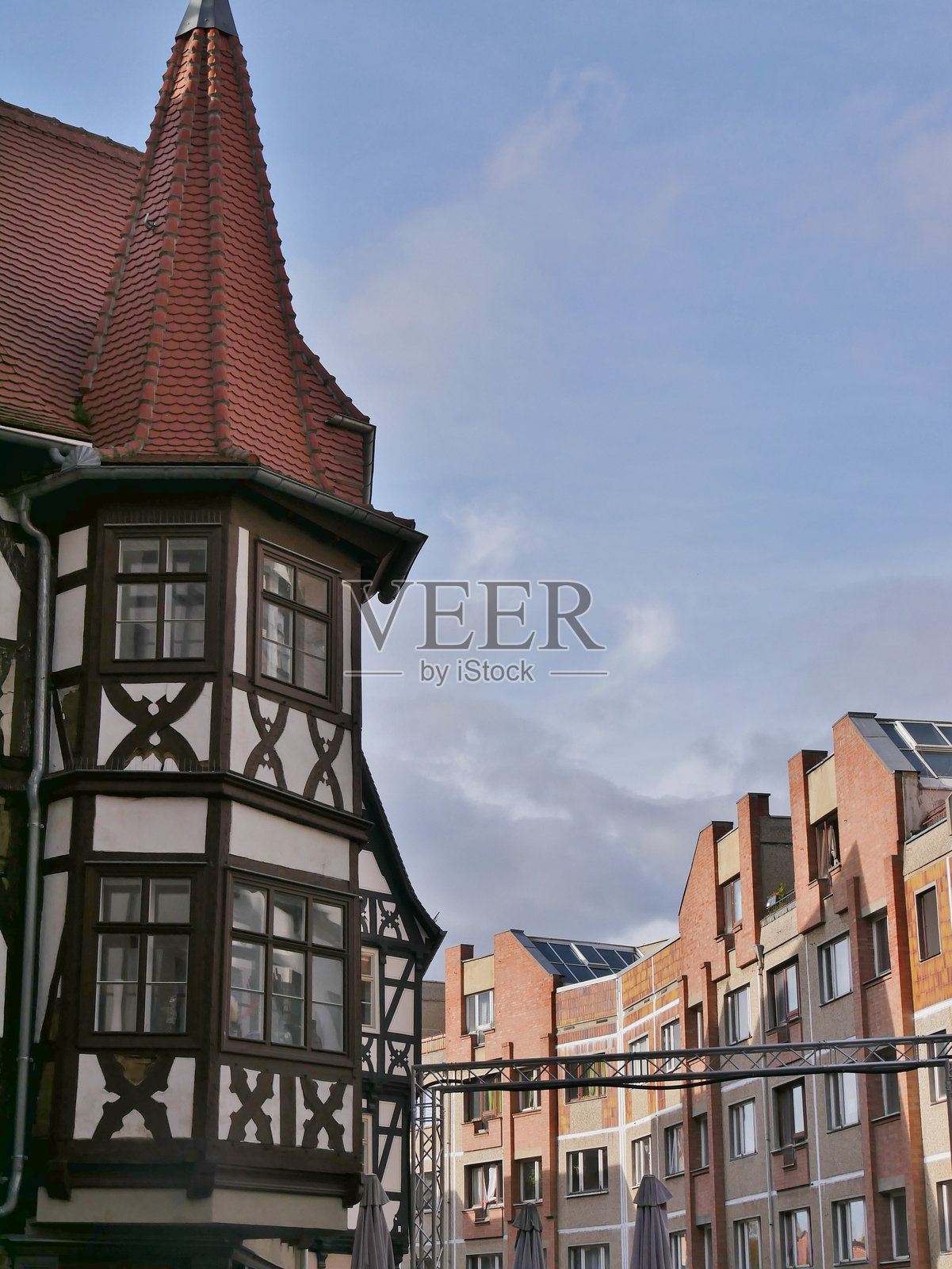 哈雷/萨勒的半木结构房屋照片摄影图片