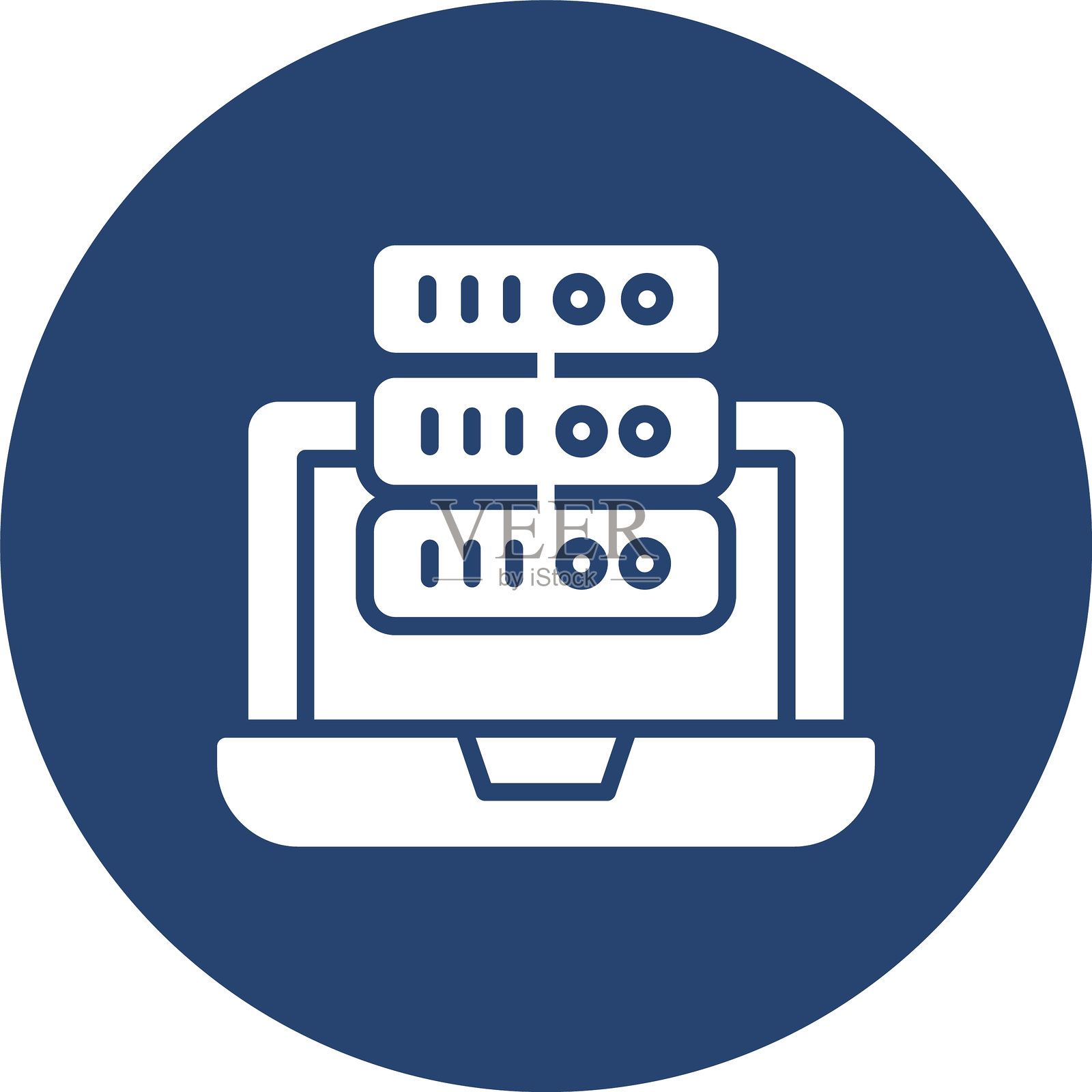 服务器图标多彩圆圈插画图片素材