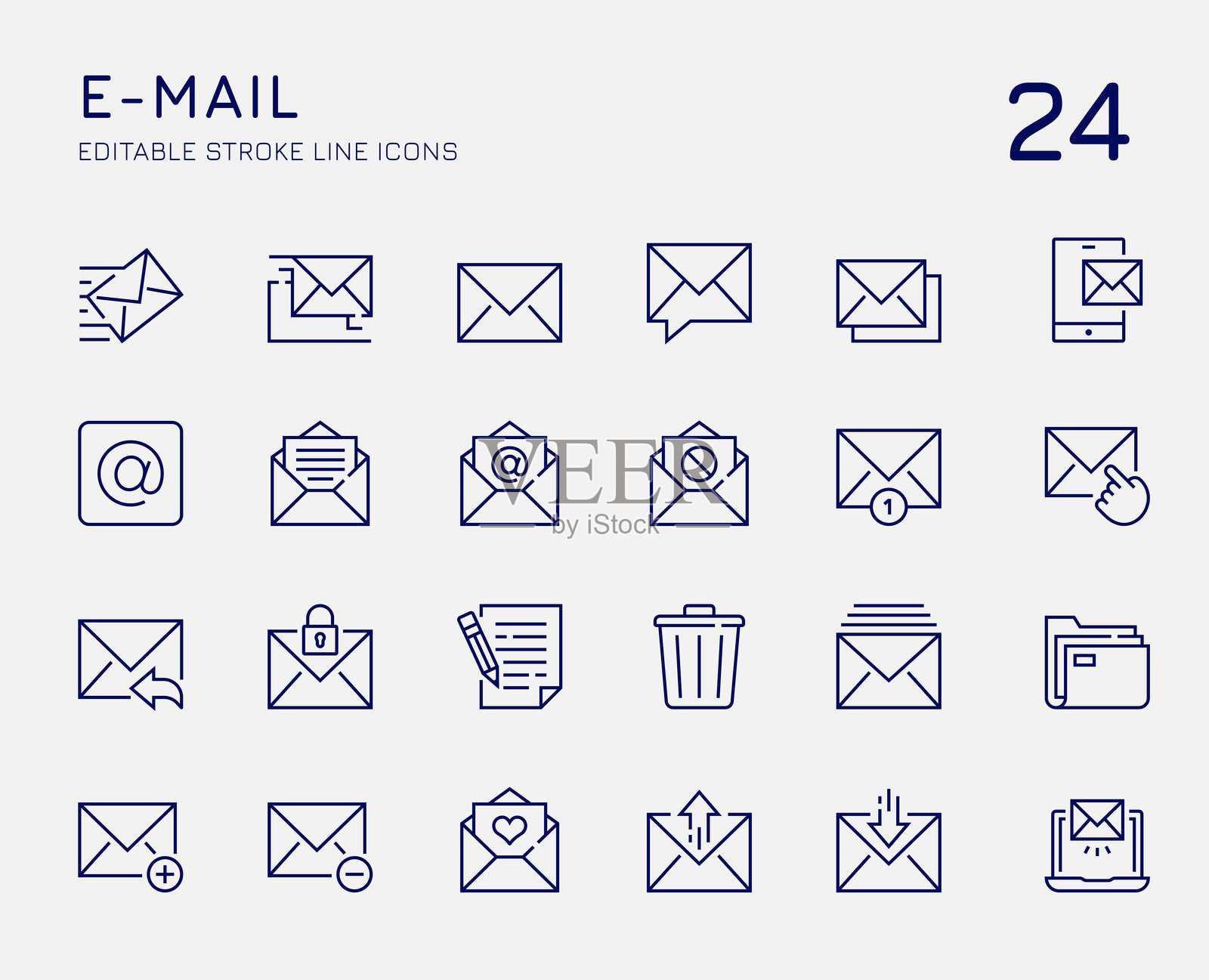 电子邮件线条图标插画图片素材