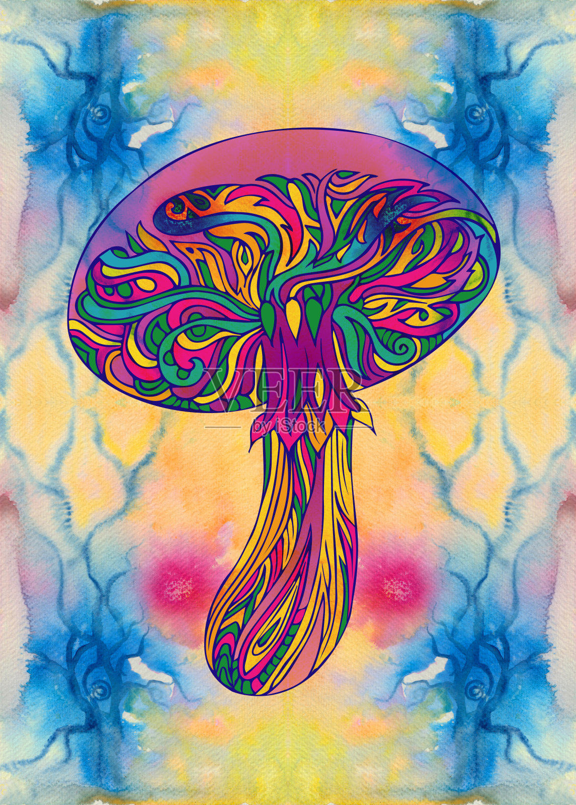 等离子蘑菇插画图片素材