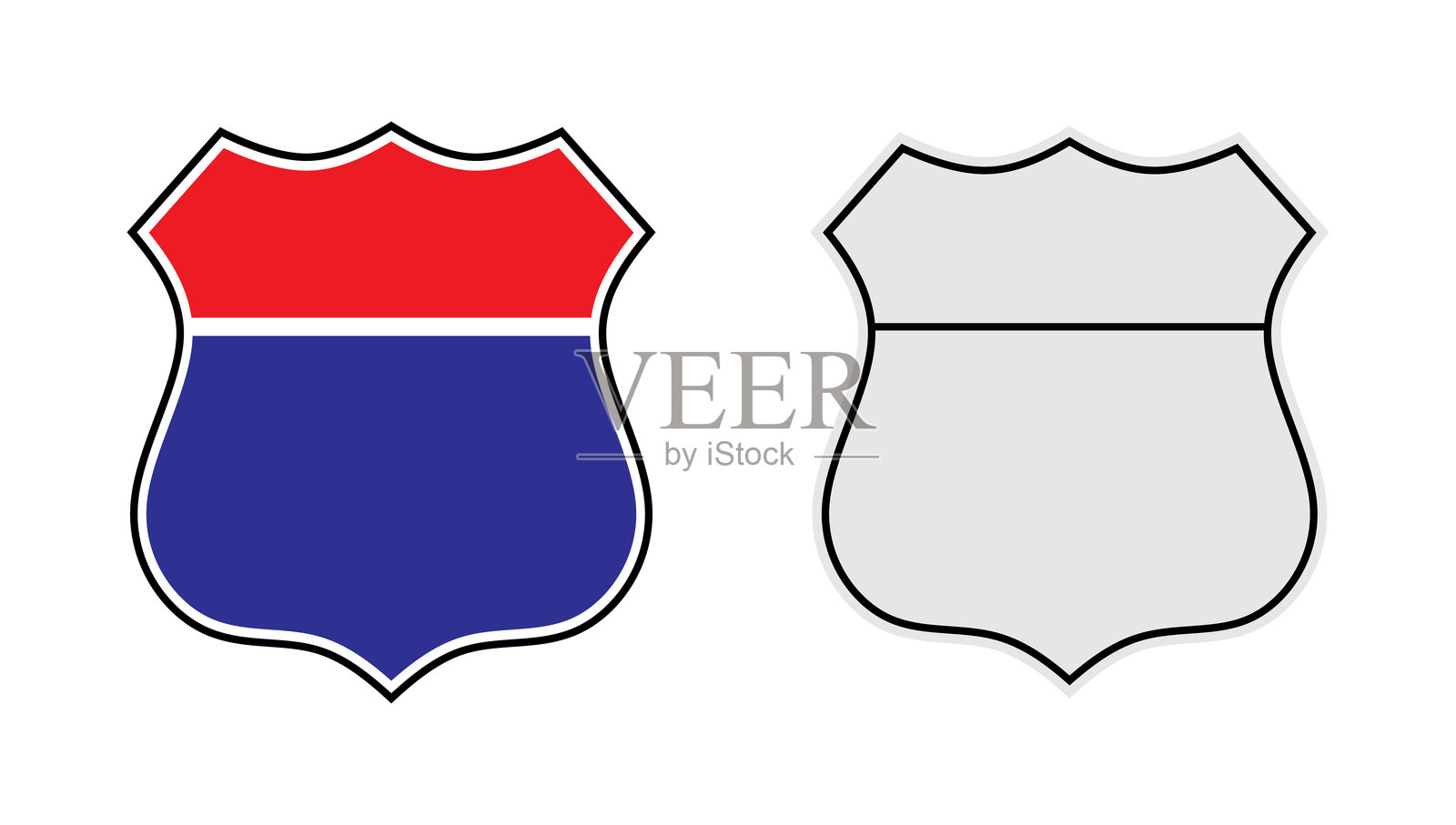 美国路线标志。矢量道路标志插画图片素材