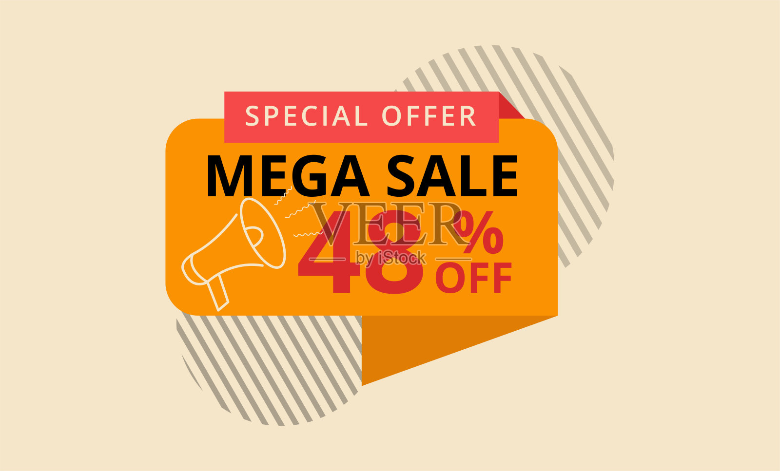 折扣横幅,优惠48%插画图片素材