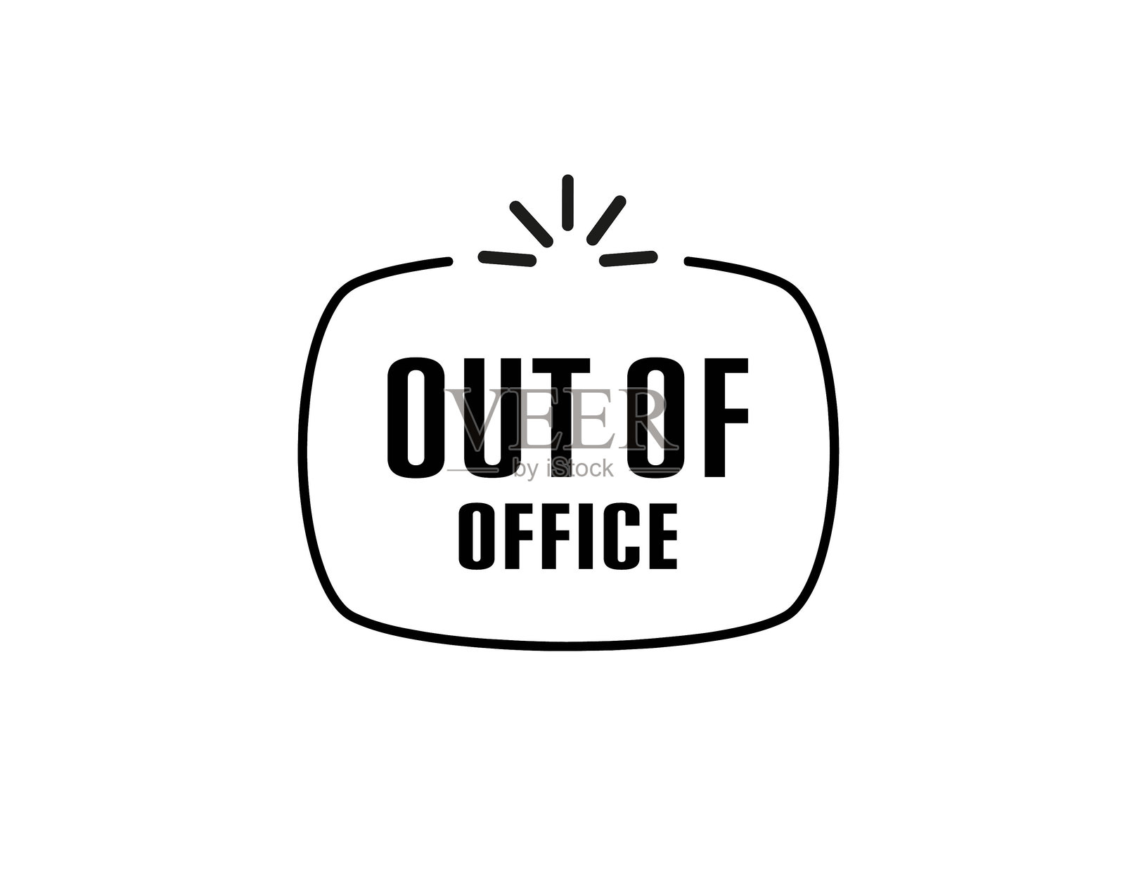 不在办公室插画图片素材