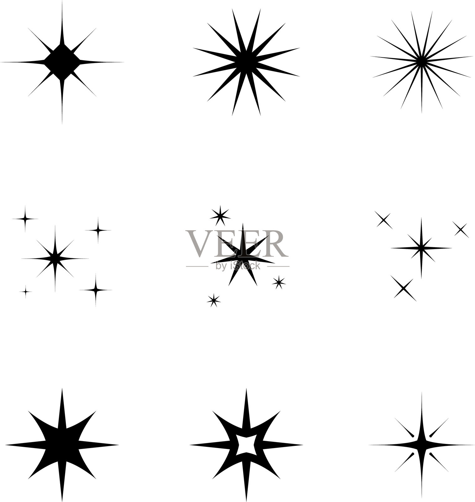 星星图标 - 矢量套件插画图片素材