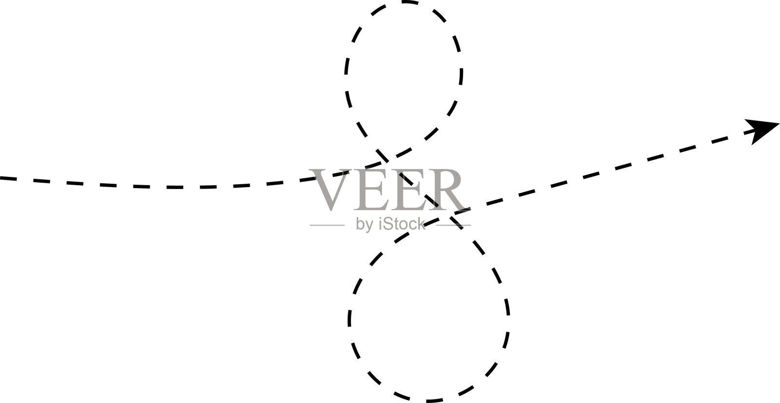 手绘点状箭头集矢量插图,独立于白色背景。手绘自由风格的不同曲线、涡旋箭头。弯曲箭头线。涂鸦,素描风格。插画图片素材