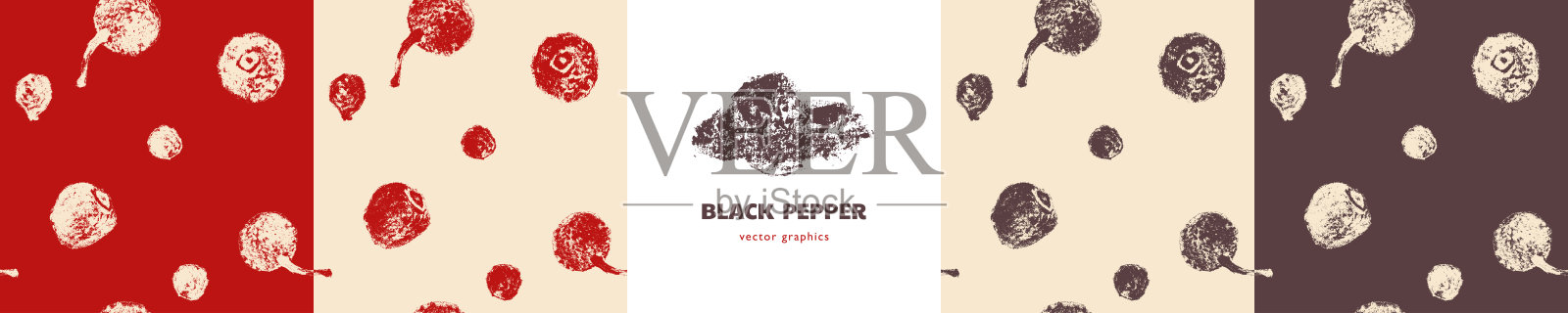 黑胡椒图案。手绘墨水素描。复古风格设计。插画图片素材