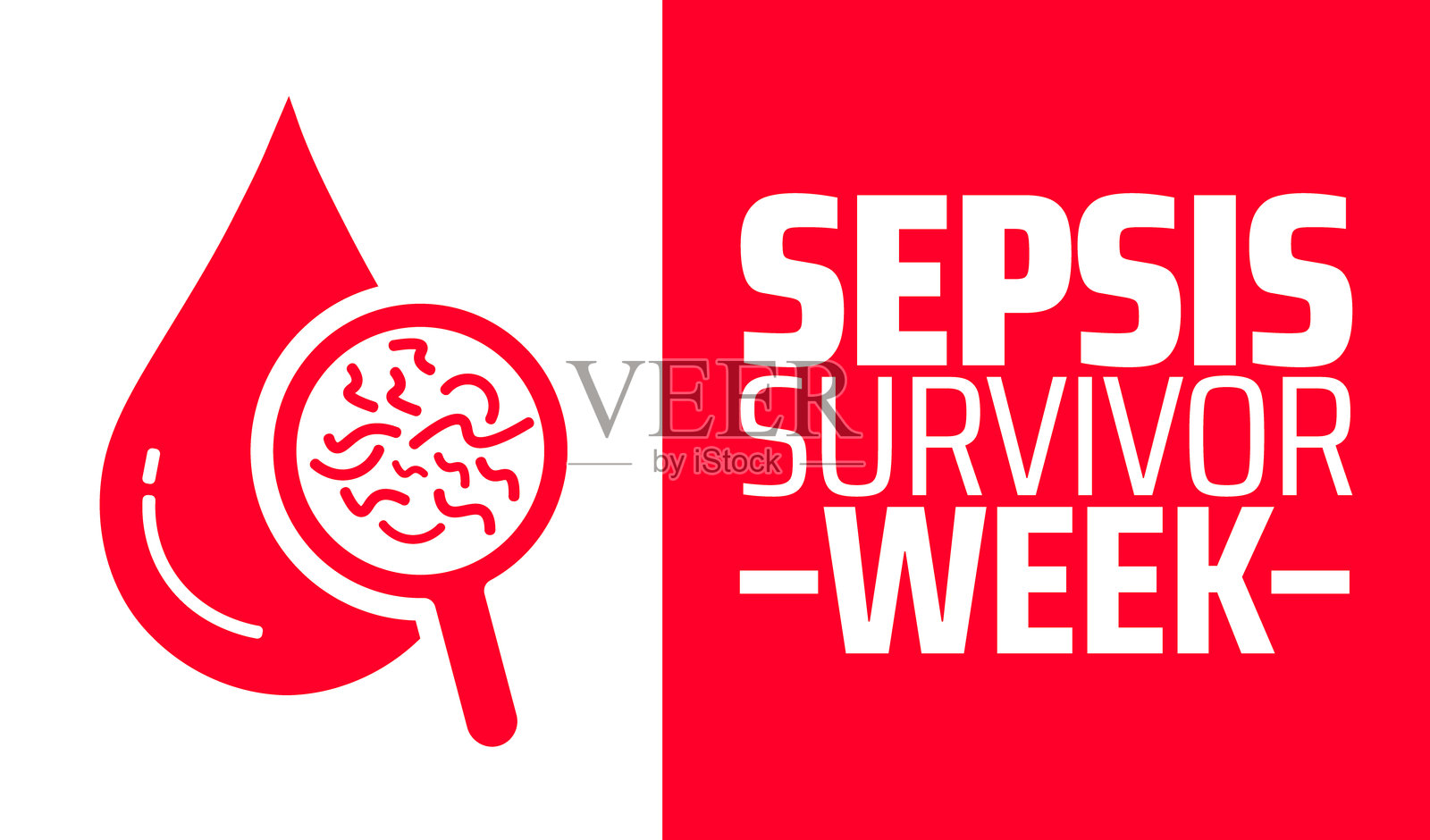 脓毒症幸存者周背景横幅或海报设计模板。每年二月观察。节日概念。插画图片素材