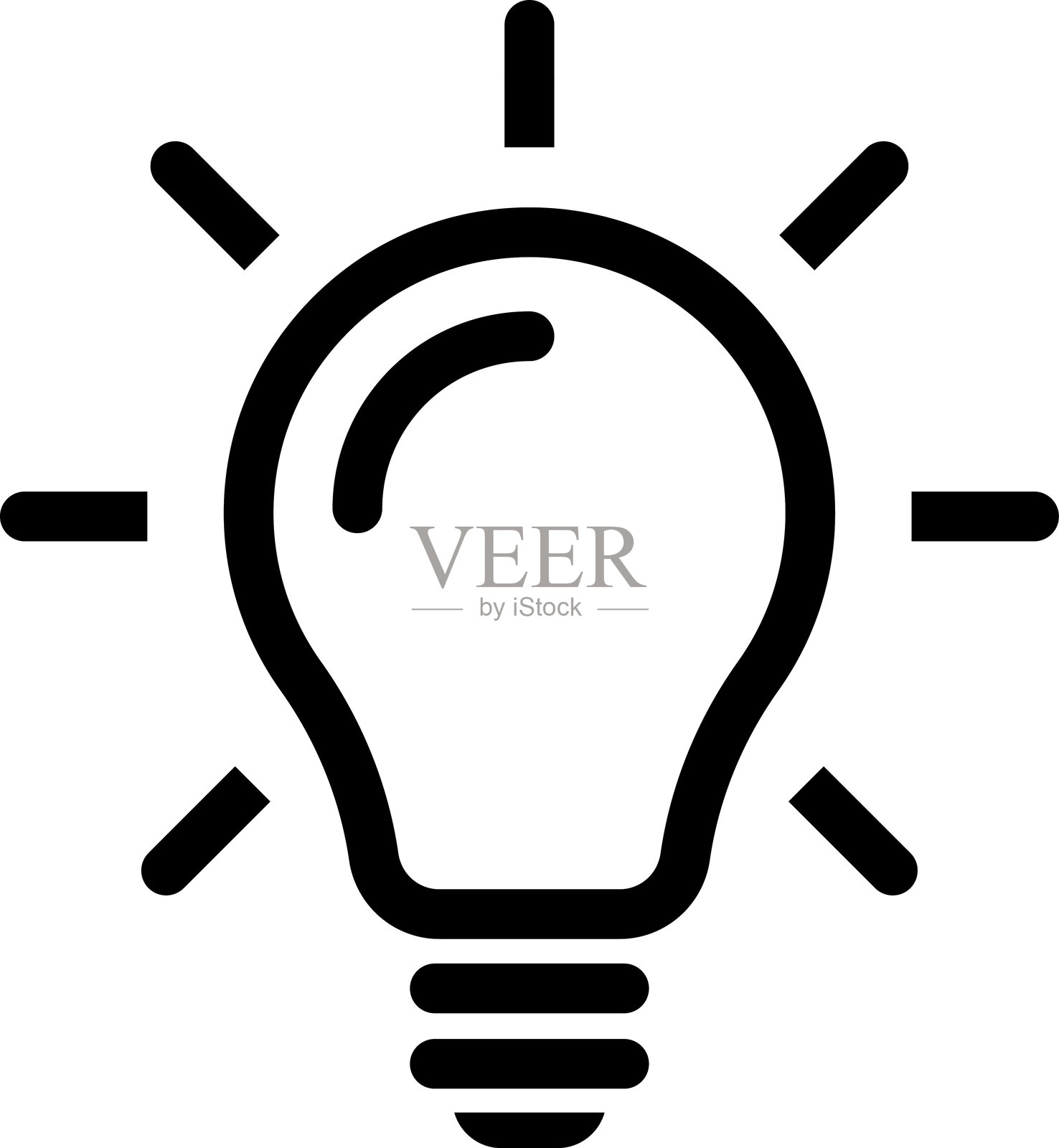 灯泡图标。线条、实心和填充轮廓的彩色版本,轮廓和填充的不同风格矢量集合。创意标志,解决方案,思考概念。带有勾号的灯泡。电力矢量图形插图。插画图片素材