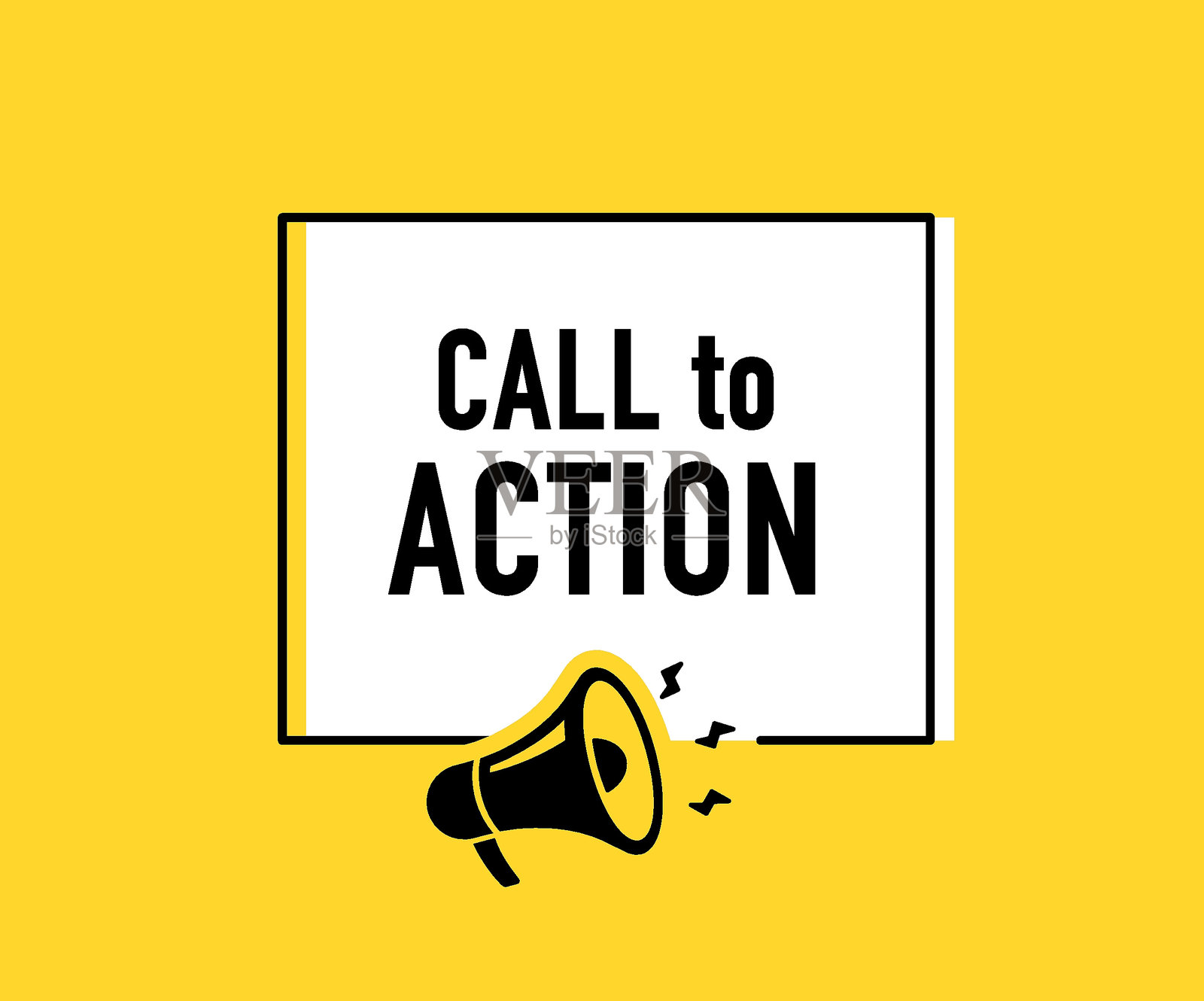 带有号召性用语气泡的扩音器。扬声器。用于商业、营销和广告的横幅。矢量插图。插画图片素材