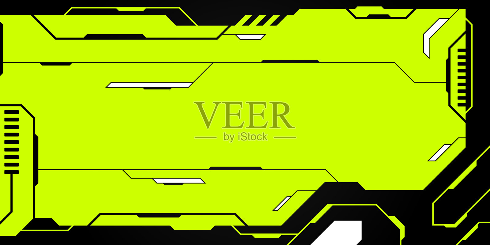 绿色机器人现代未来主义赛博朋克横幅背景矢量图插画图片素材