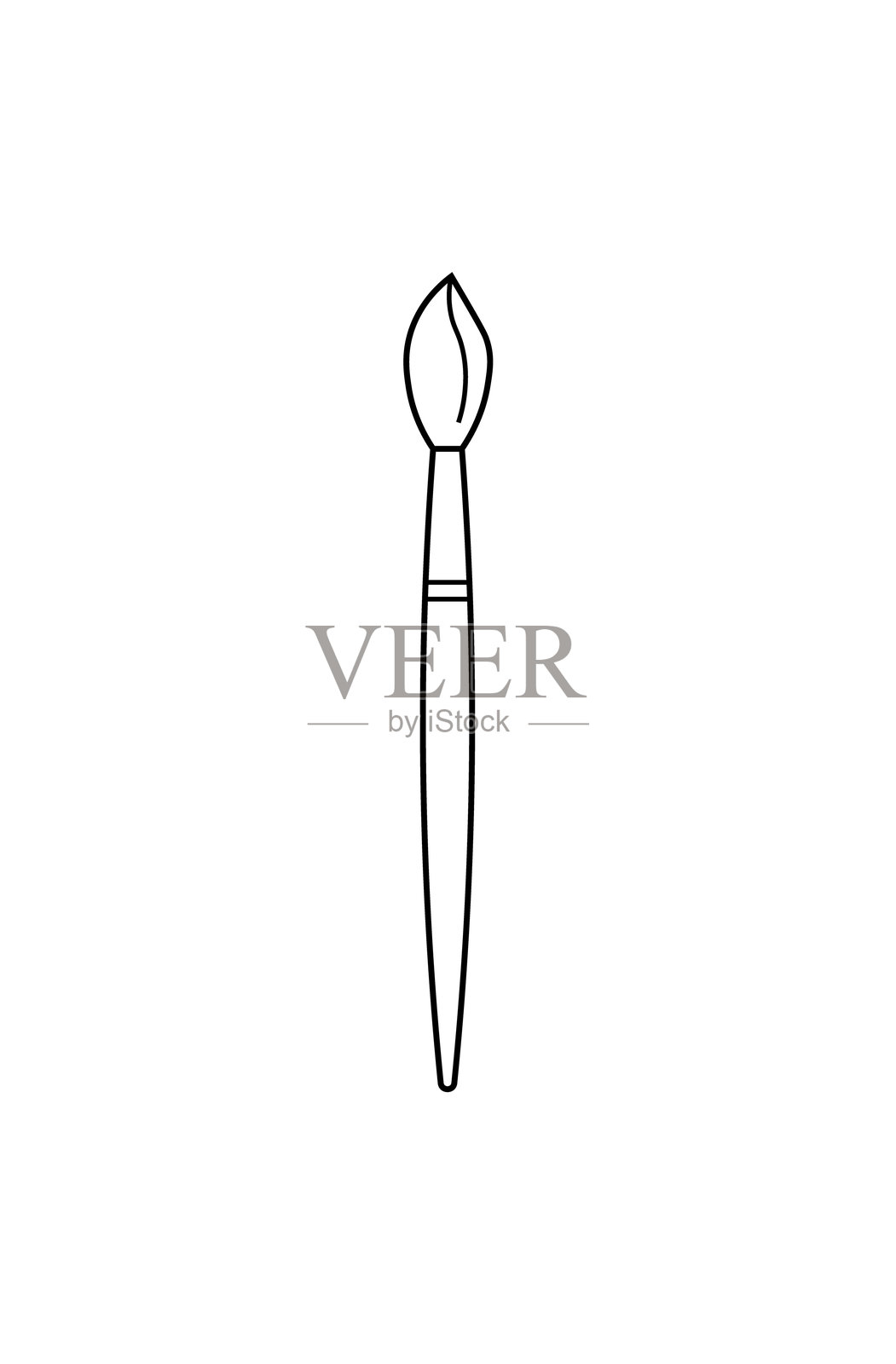 简单黑线绘制的画笔图标,代表创造力、艺术、设计和绘画工具。插画图片素材