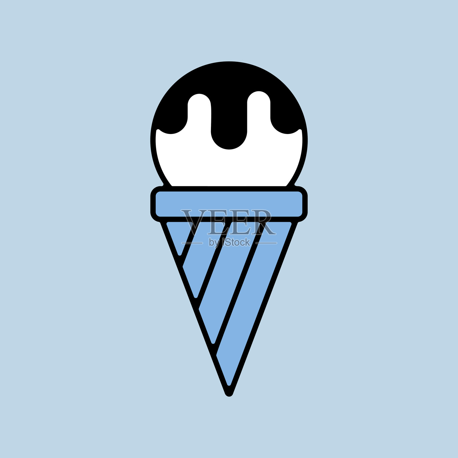 冰淇淋矢量图标。快餐标志插画图片素材