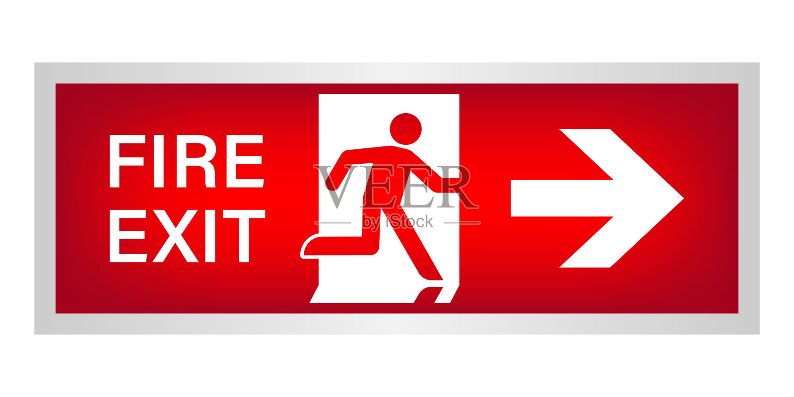 出口标志。消防出口标志。紧急消防出口标志。插画图片素材