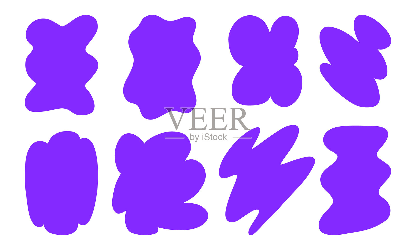 现代设计的抽象紫色形状图标插画图片素材