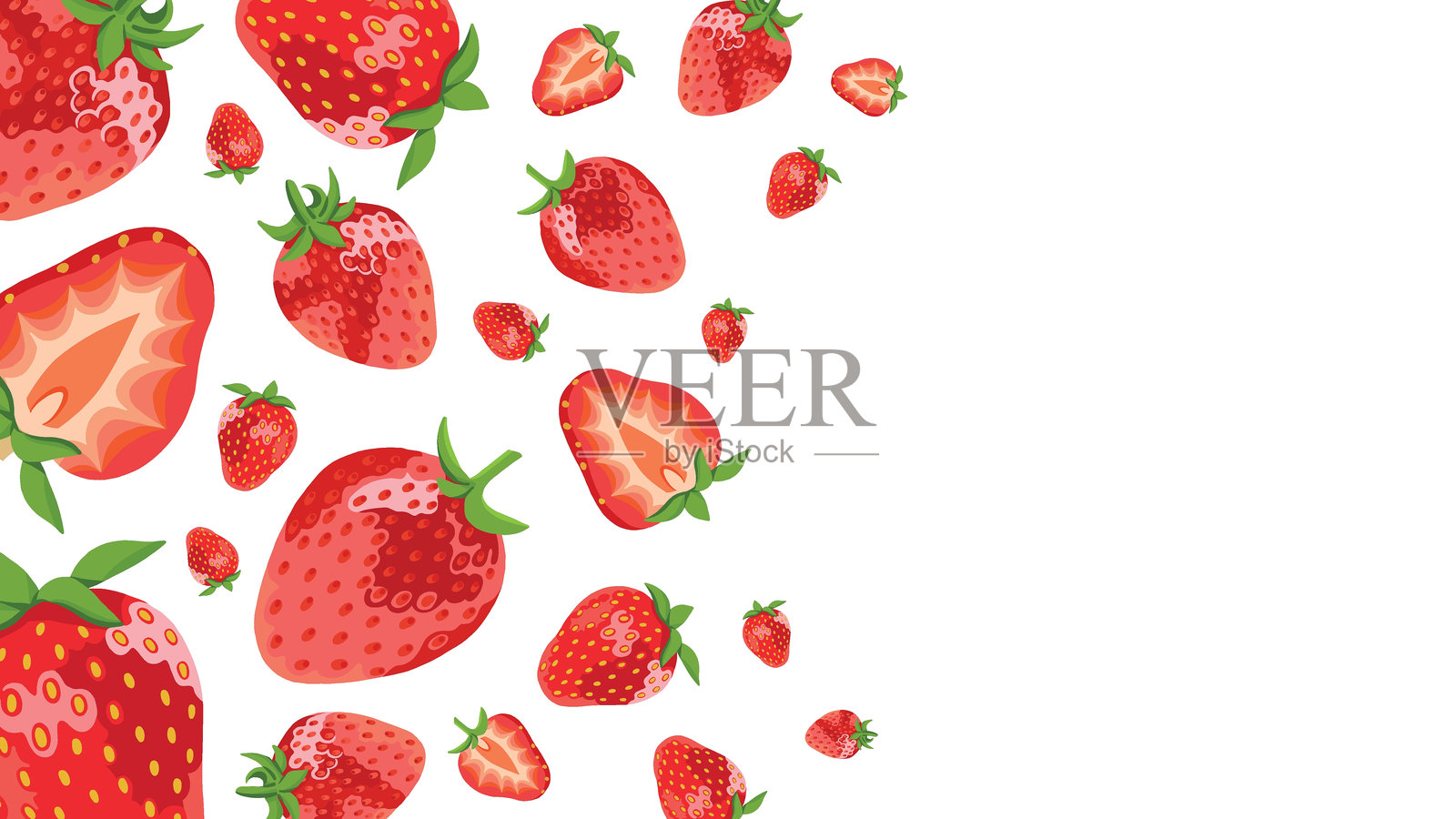 逼真的浆果矢量插图,带有您的文本位置插画图片素材