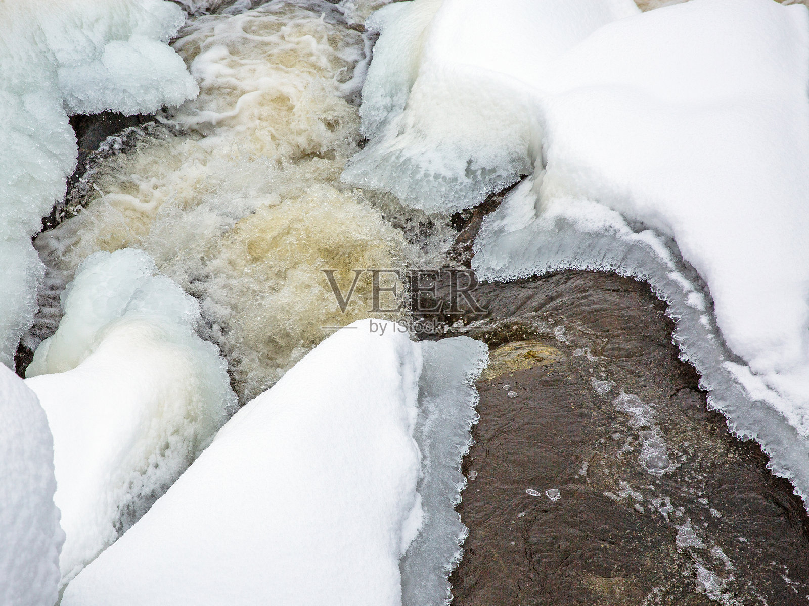 水与冰的乡村冬季景象照片摄影图片