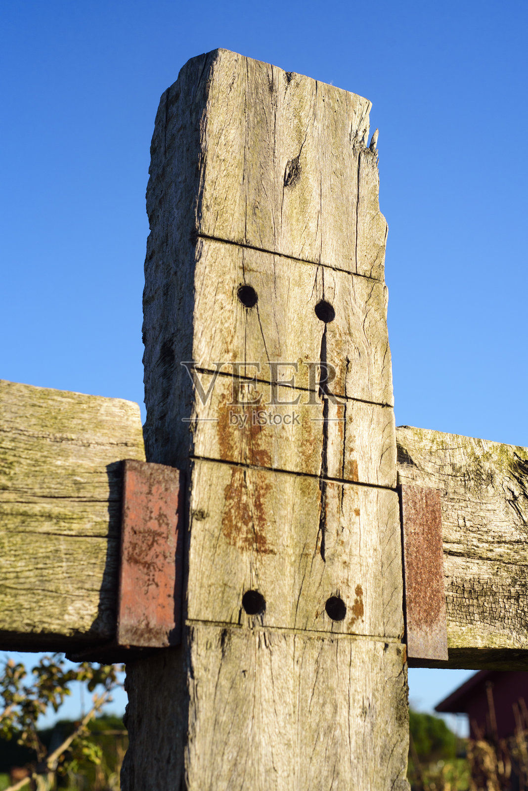 农场里的木栅栏照片摄影图片