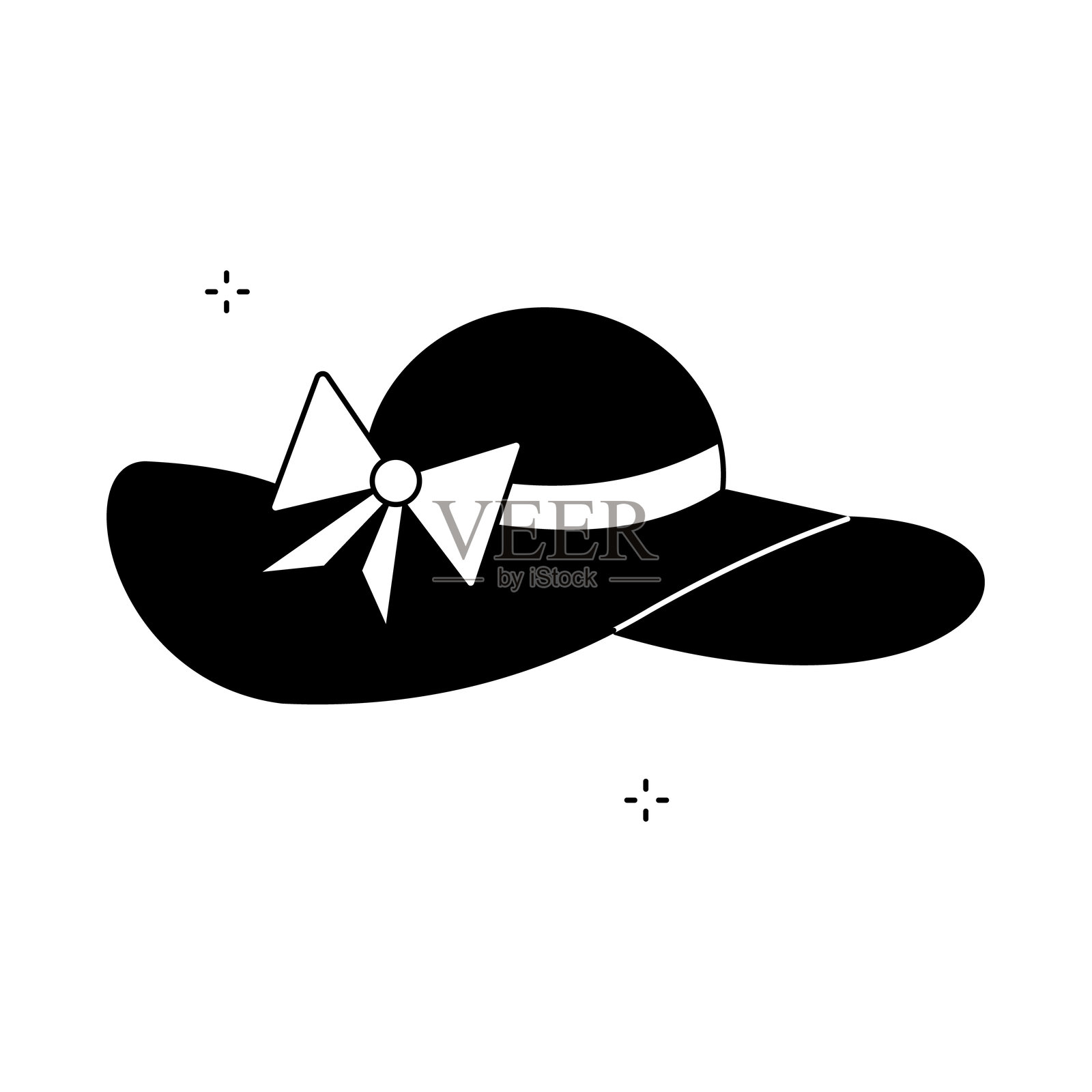 宽边沙滩帽矢量图标设计插画图片素材