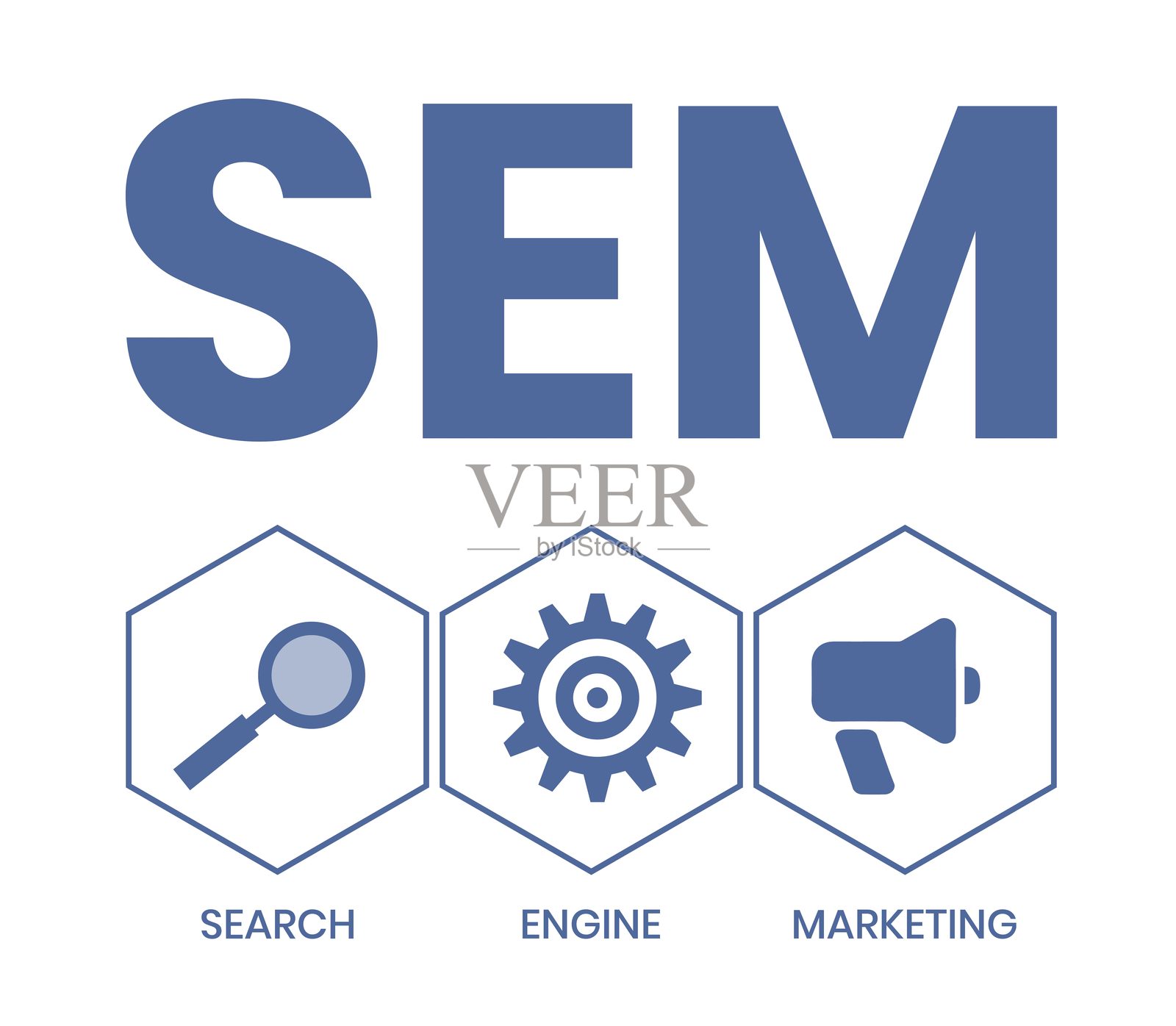 搜索引擎营销(SEM)缩写插画图片素材