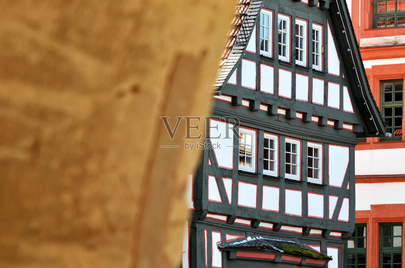 德国的半木结构房屋照片摄影图片