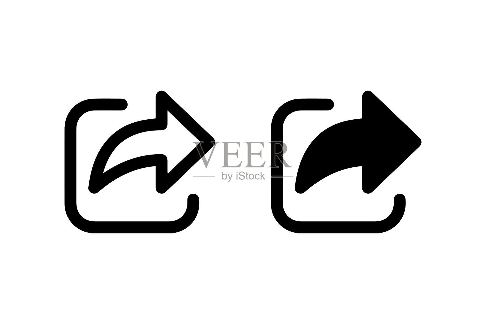 分享图标的轮廓和实心风格矢量图插画图片素材