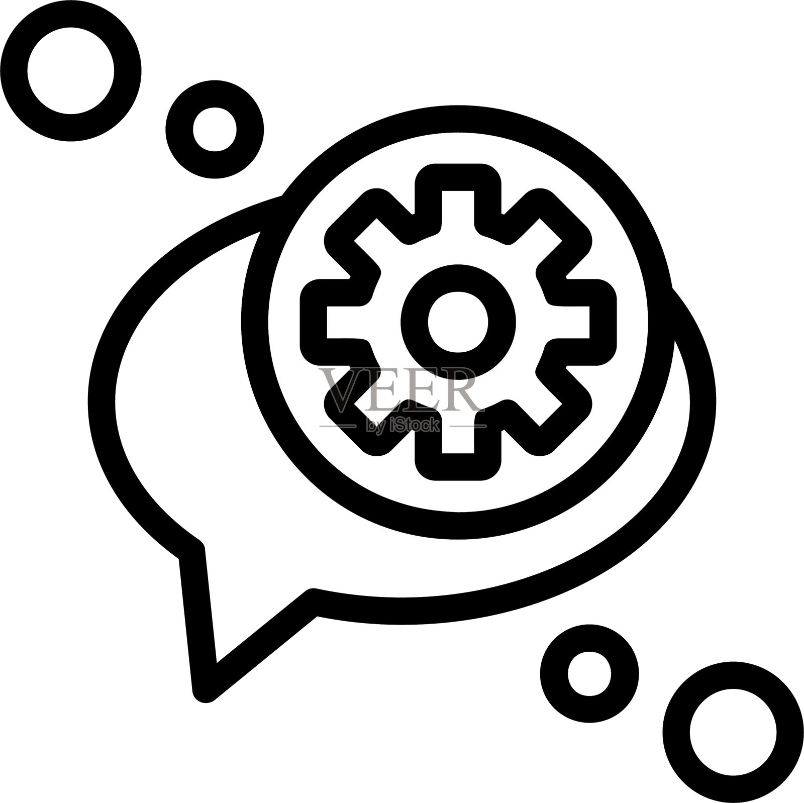 聊天设置线性风格图标设计插画图片素材