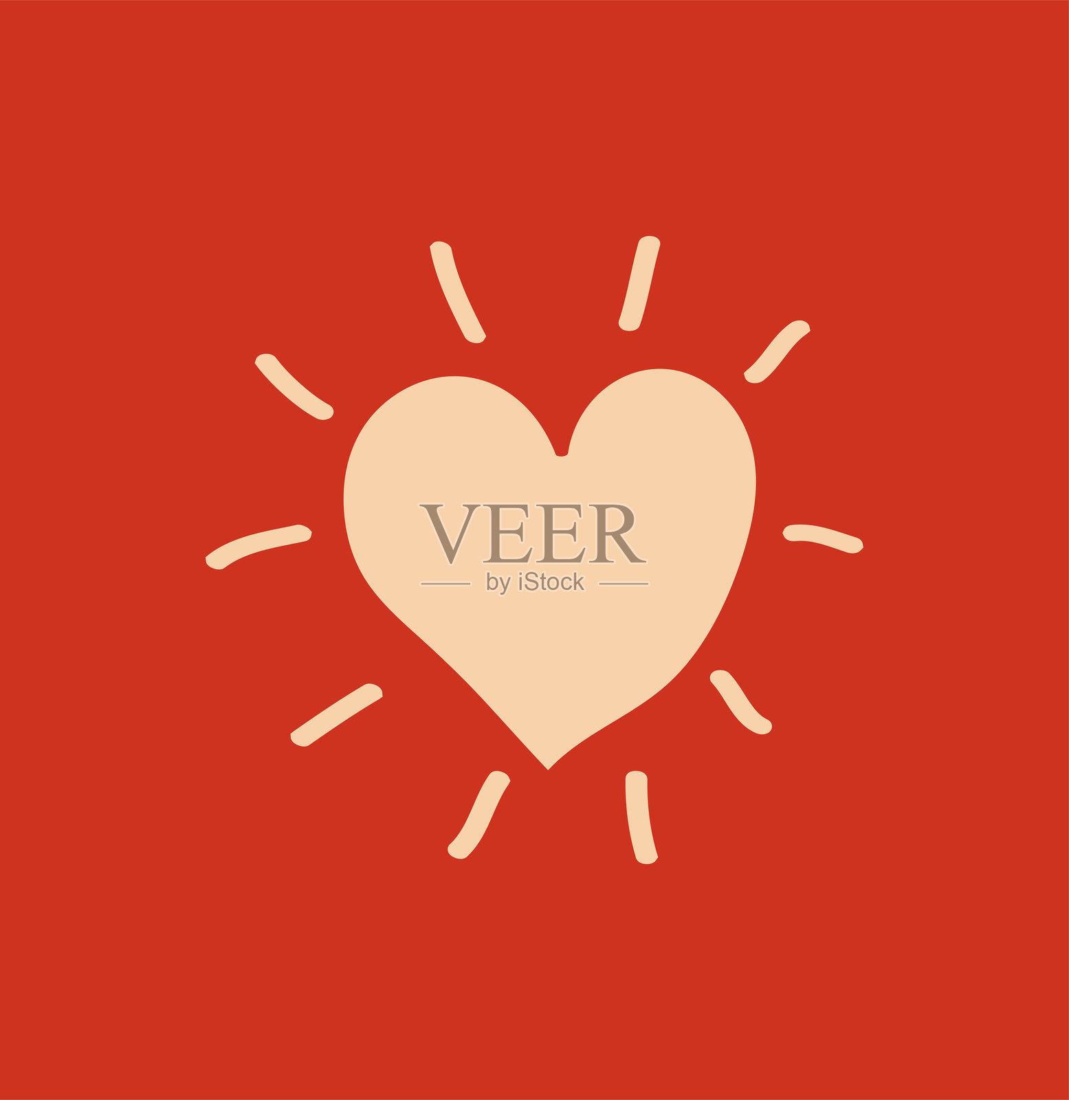 心形图标。爱情符号。情人节。扁平矢量插图插画图片素材