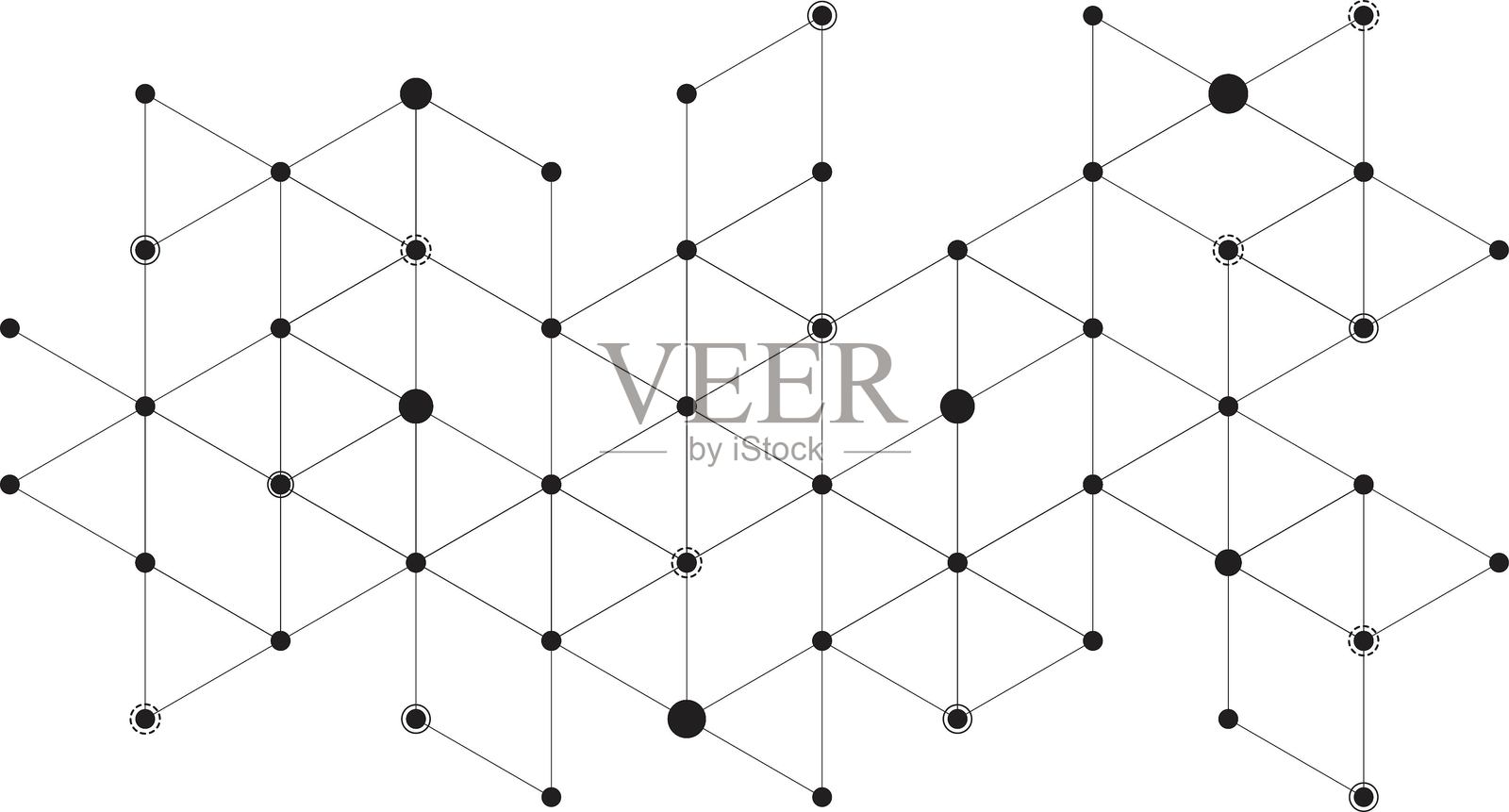 六边形单元与连接点插画图片素材