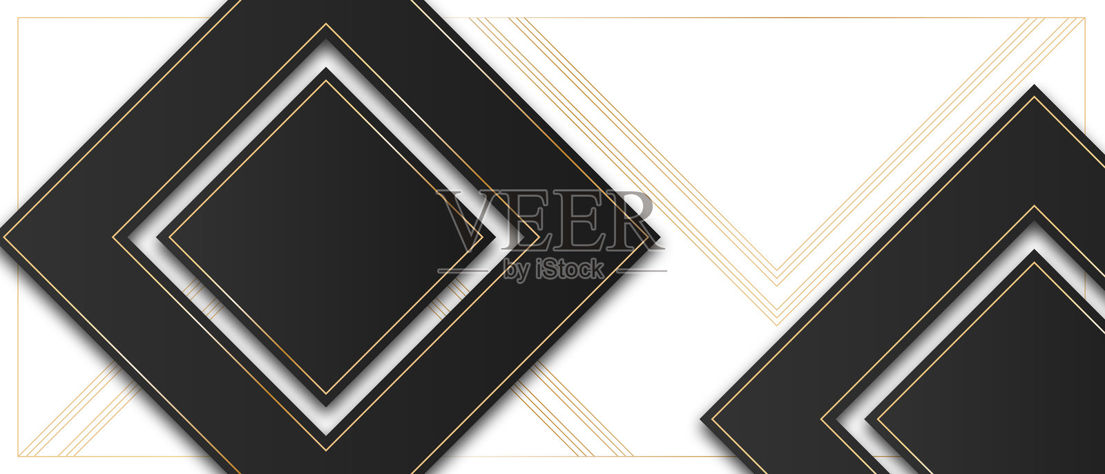 现代黑白封面设计套装。奢华创意金线图案插画图片素材