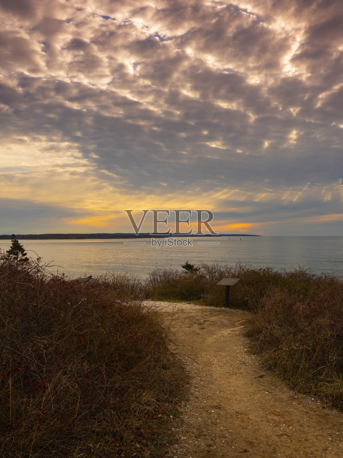 葡萄园海峡的日落海景照片摄影图片