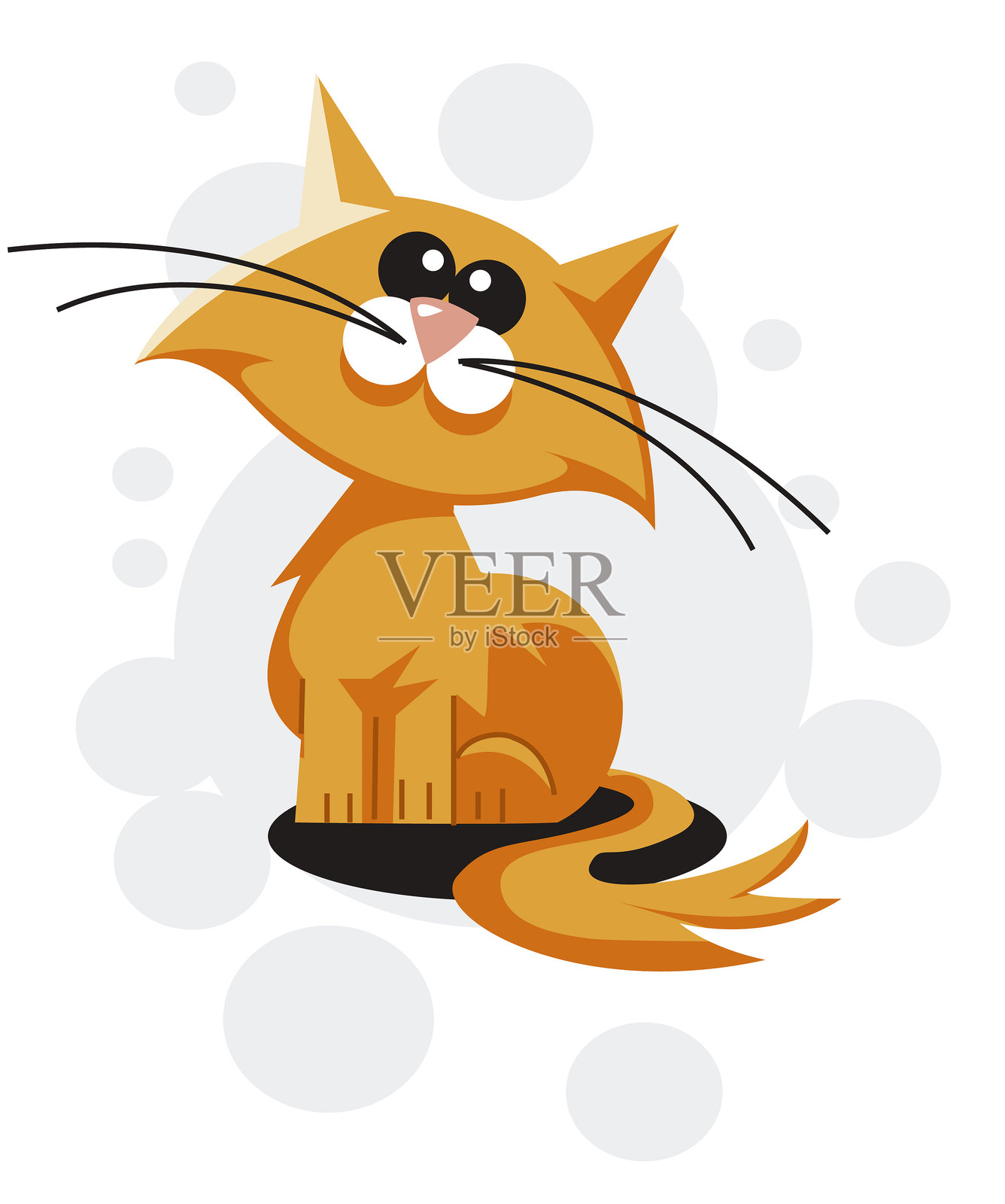 可爱的黄色猫咪插画图片素材