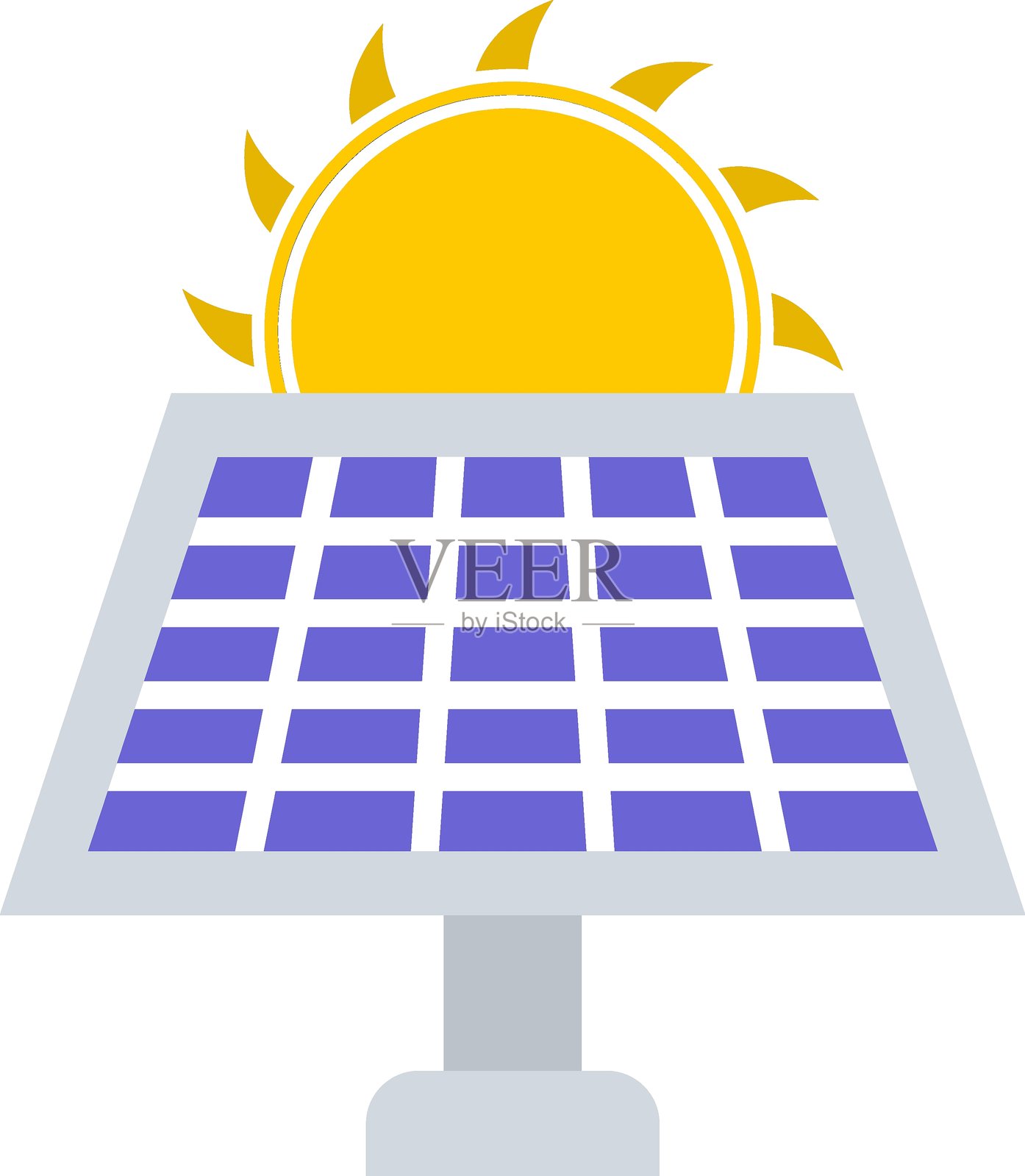 矢量设计太阳能电池板图标风格插画图片素材