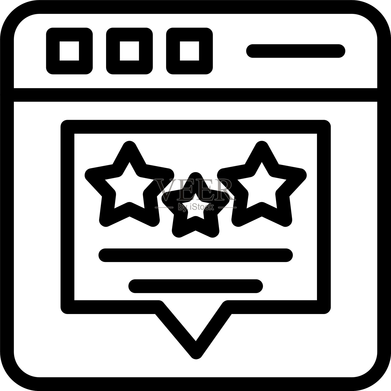 线性风格图标设计的评分与评论插画图片素材