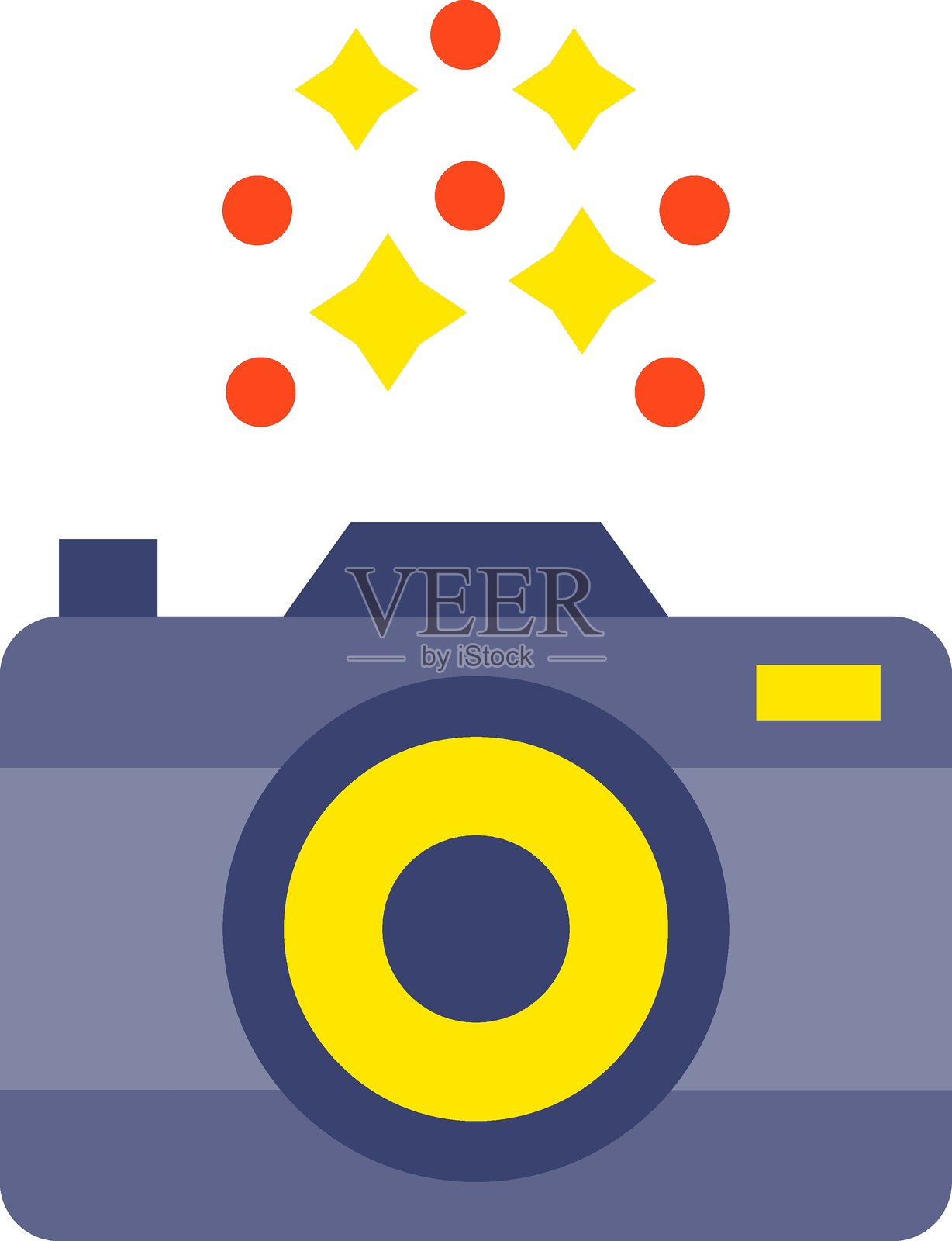 新年相机图标风格的矢量设计插画图片素材