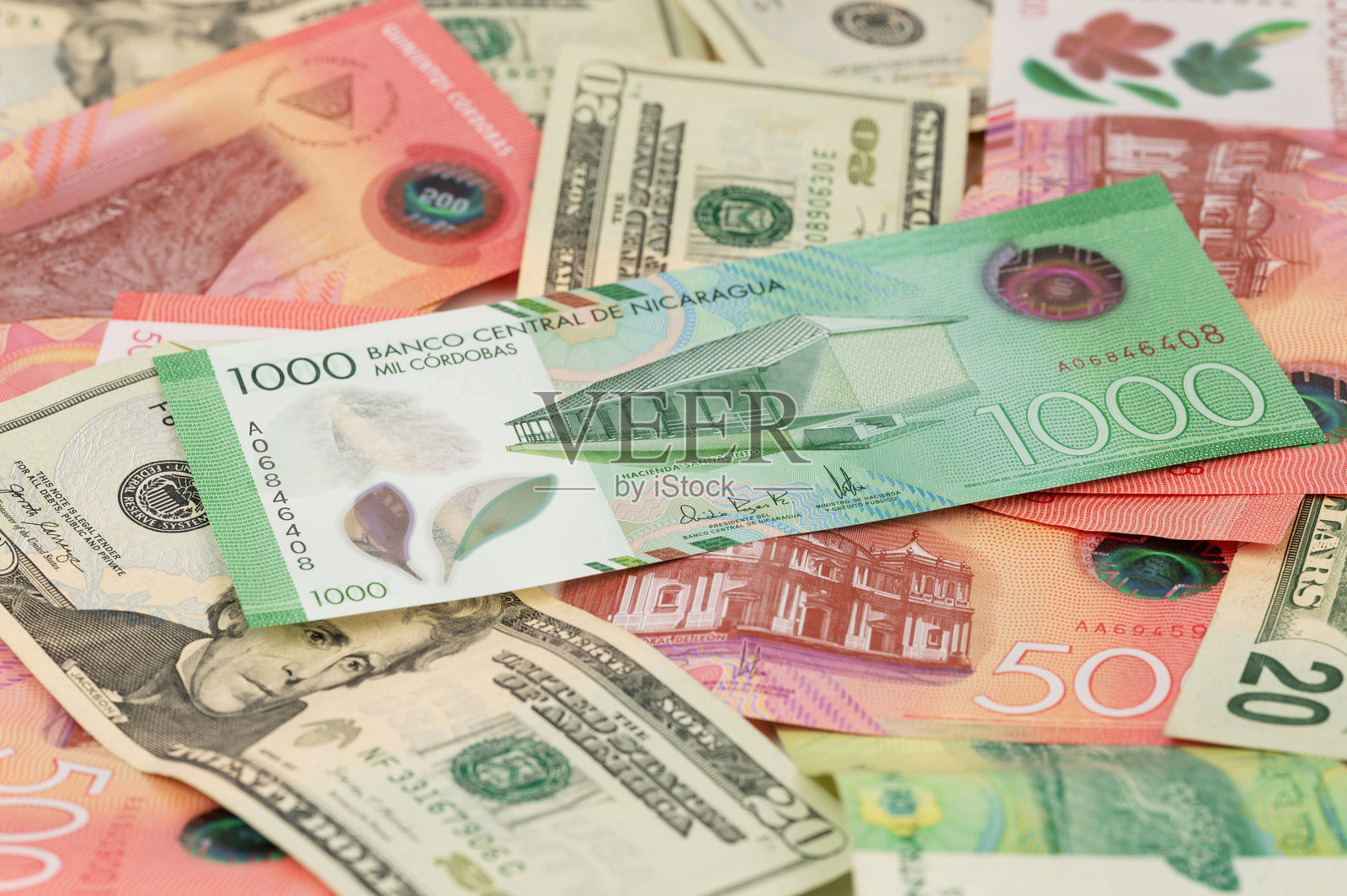 1000尼加拉瓜科多巴纸币照片摄影图片