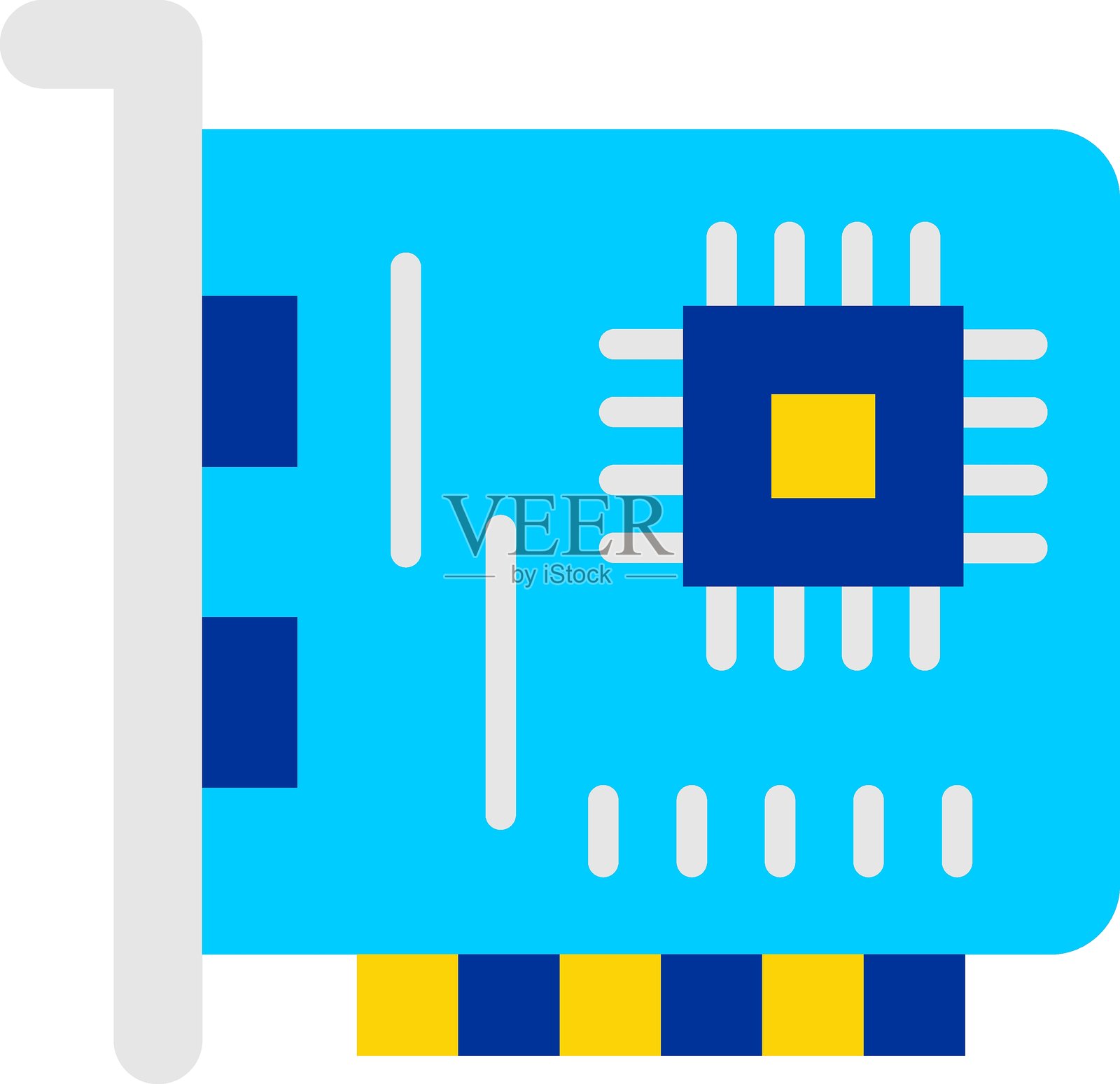 网络接口卡图标样式的矢量设计插画图片素材