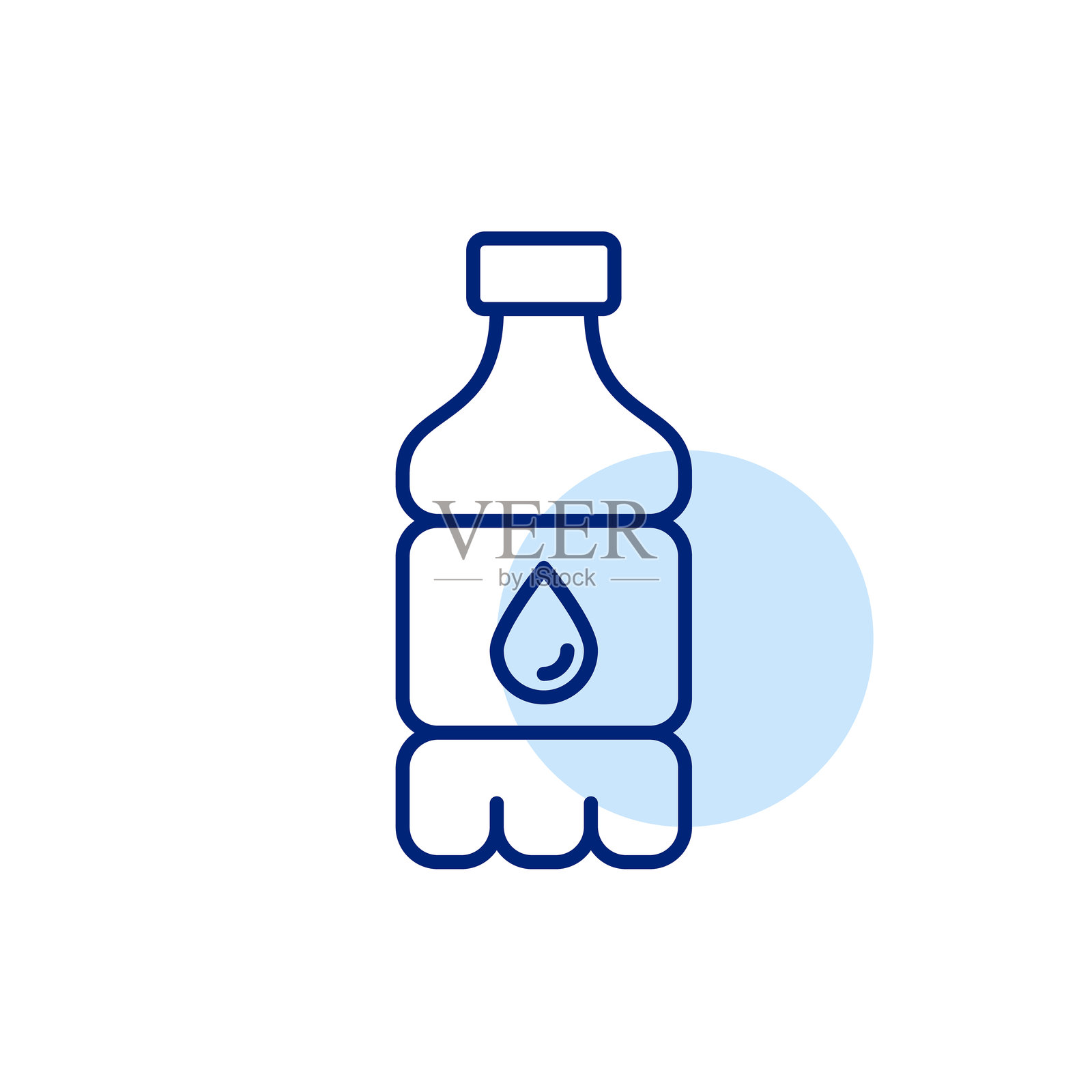 塑料水瓶。像素完美,可编辑的线条图标插画图片素材