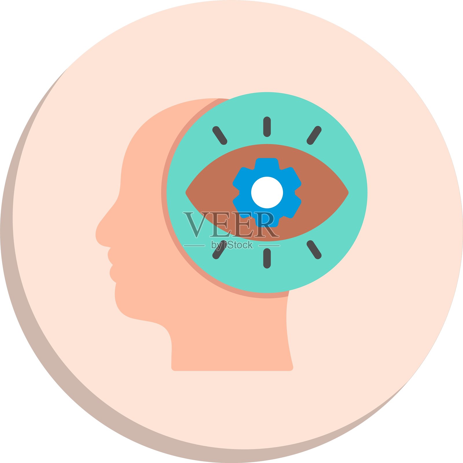 未来主义扁平圆形图标设计插画图片素材