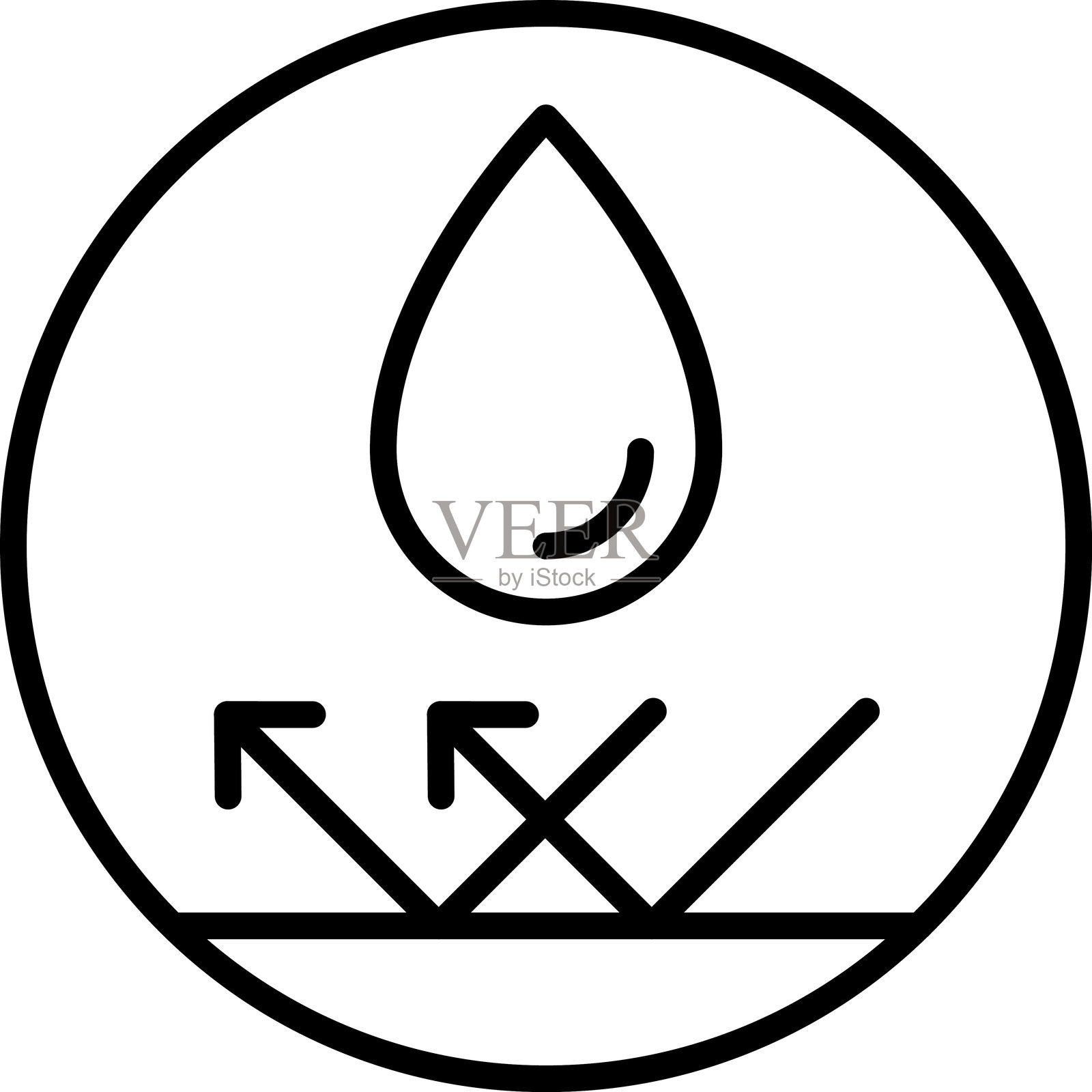 防水防潮图标矢量图。防水图标防潮图标套装,水滴保护概念,白色背景上的标志,矢量插图。插画图片素材